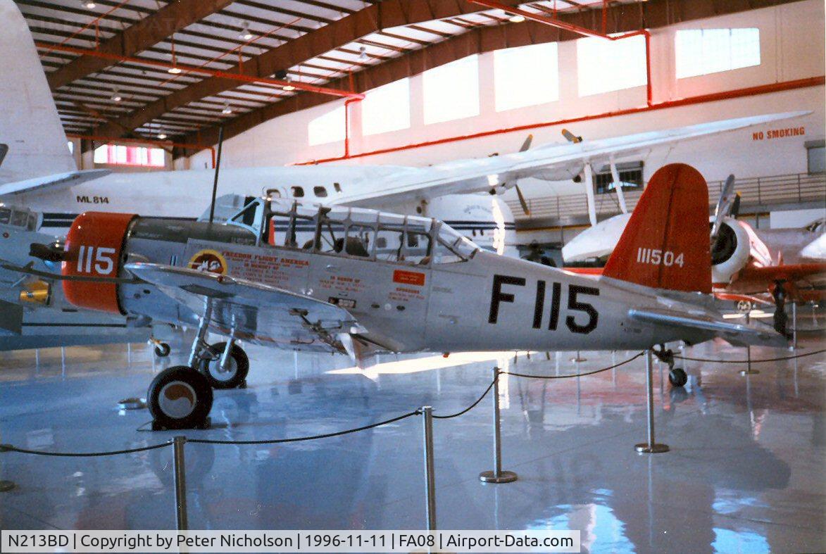 N213BD, 1941 Consolidated Vultee BT-13A C/N 2514, BT-13A Valiant seen in the Fantasy of Flight Museum, Polk City in November 1996.
