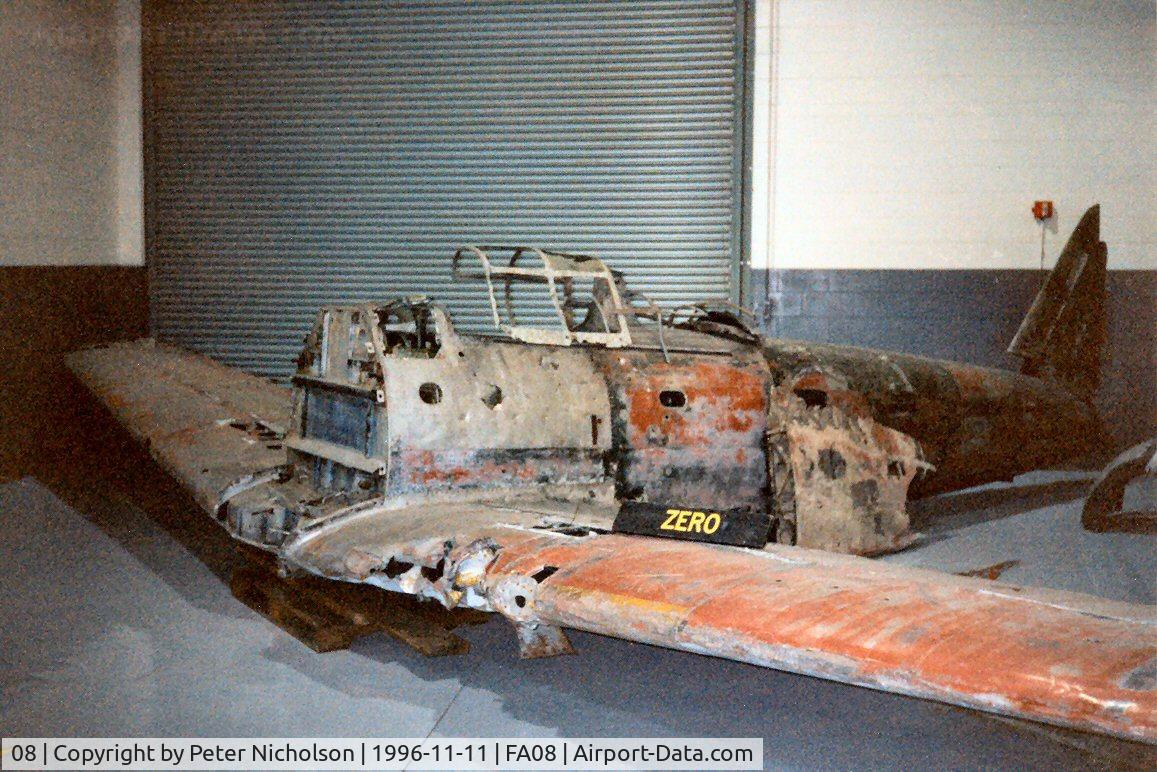 08, Mitsubishi A6M2 Zero C/N Not found 08, Wrecked Zero recovered from Rabaul as displayed at the Fantasy of Flight Museum, Polk City in November 1996.