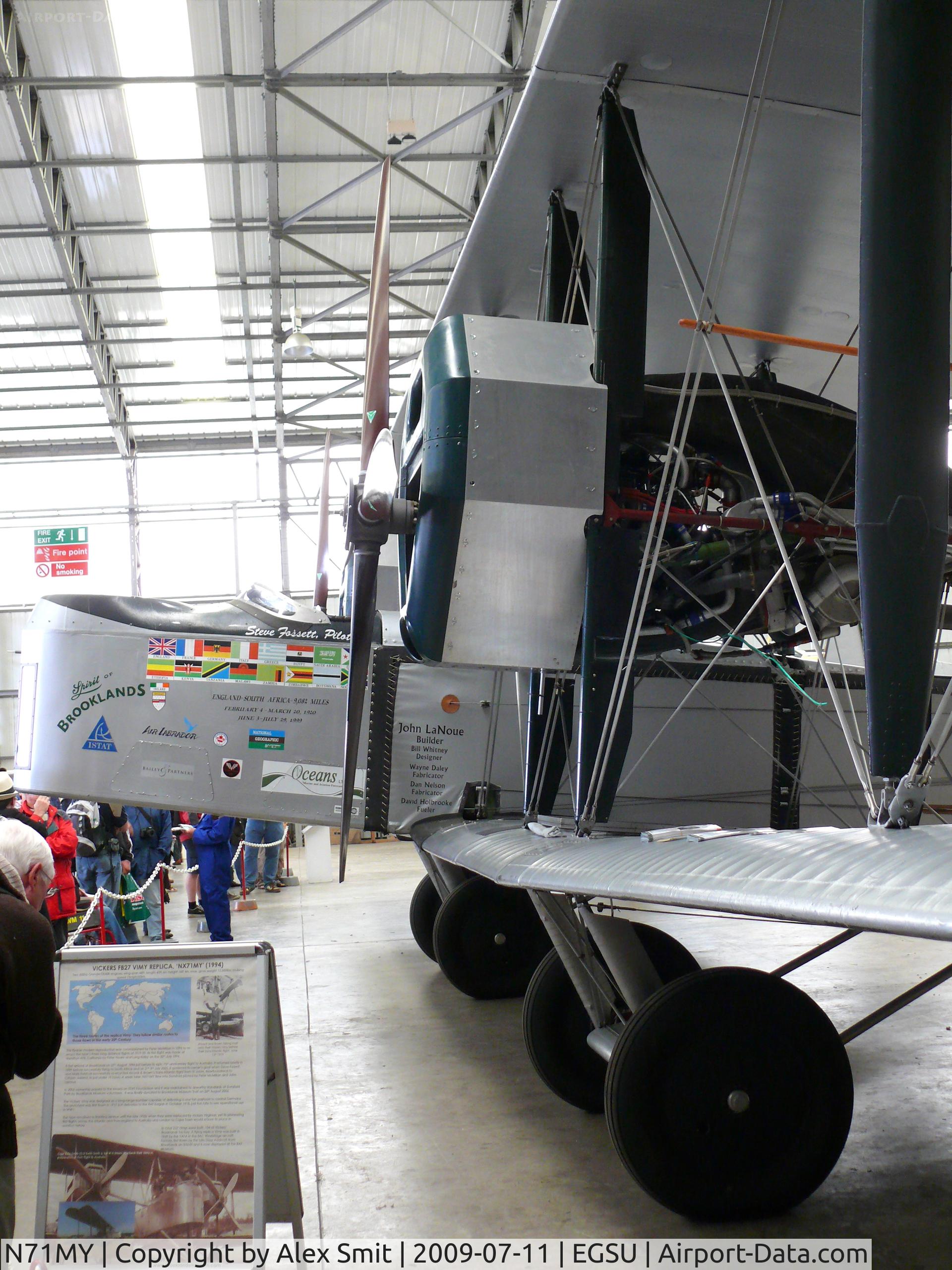 N71MY, 1994 Vickers FB-27A Vimy (replica) C/N 01, Vickers FB27 Vimy NX71MY Brooklands Vimy inc replica