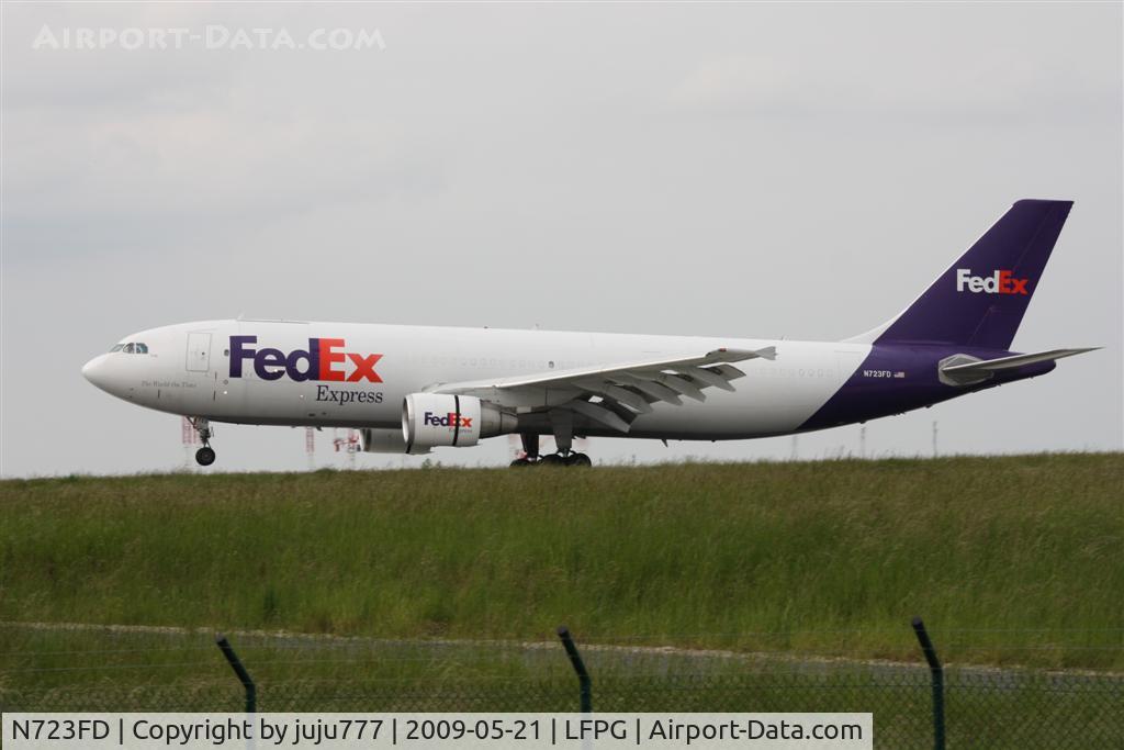 N723FD, 1990 Airbus A300B4-622R C/N 543, on landing at CDG