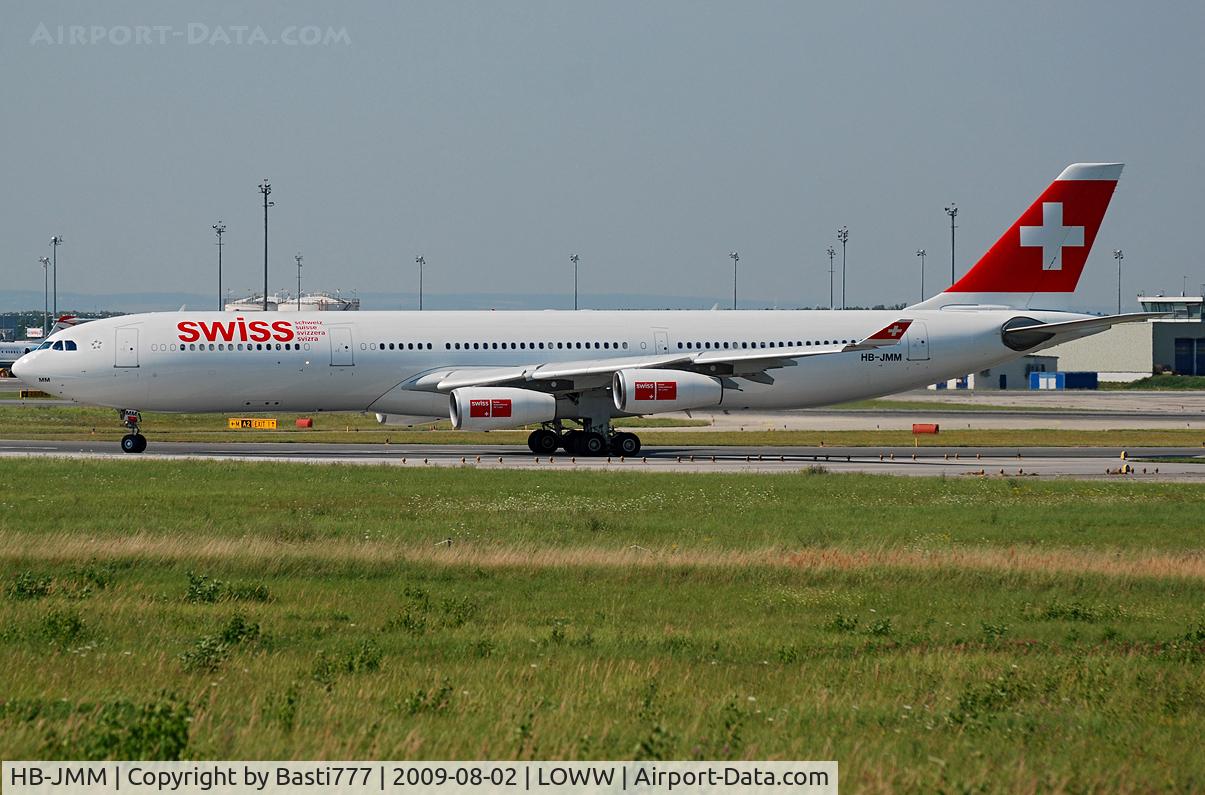 HB-JMM, 1996 Airbus A340-313 C/N 154, swiss with A340 in vienna