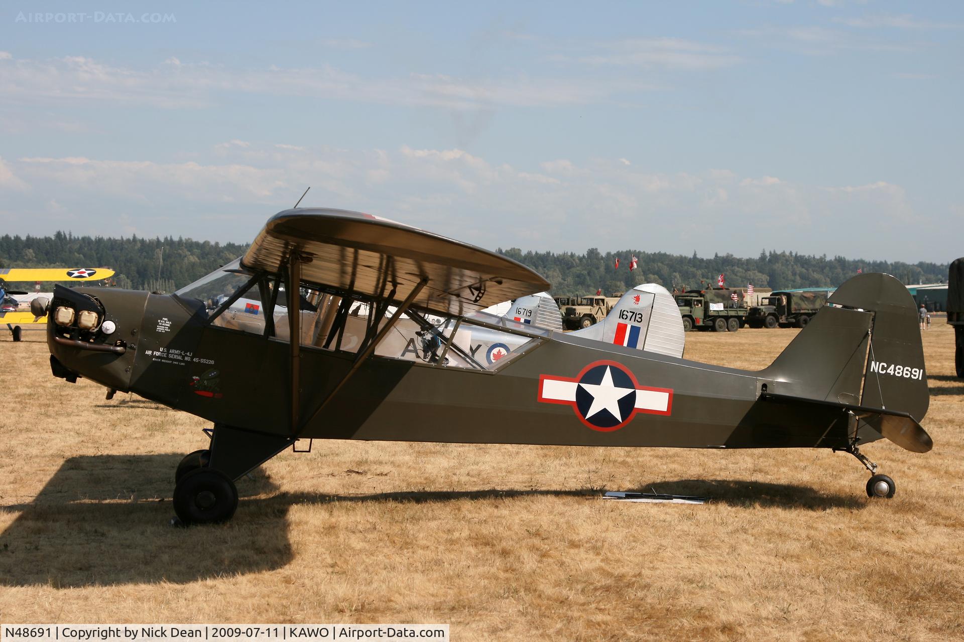 N48691, 1943 Piper J3C-65 Cub C/N 10376, KAWO
