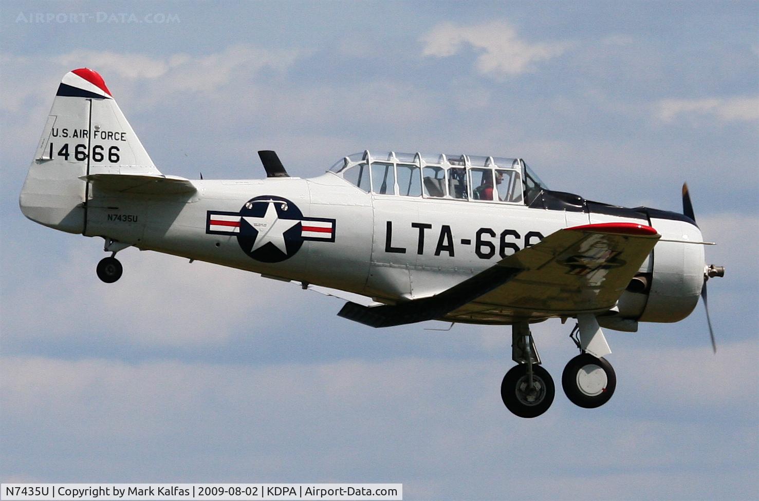 N7435U, 1943 North American AT-6D Texan C/N 88-14666, North American AT-6D, N7435U on final 20R KDPA.