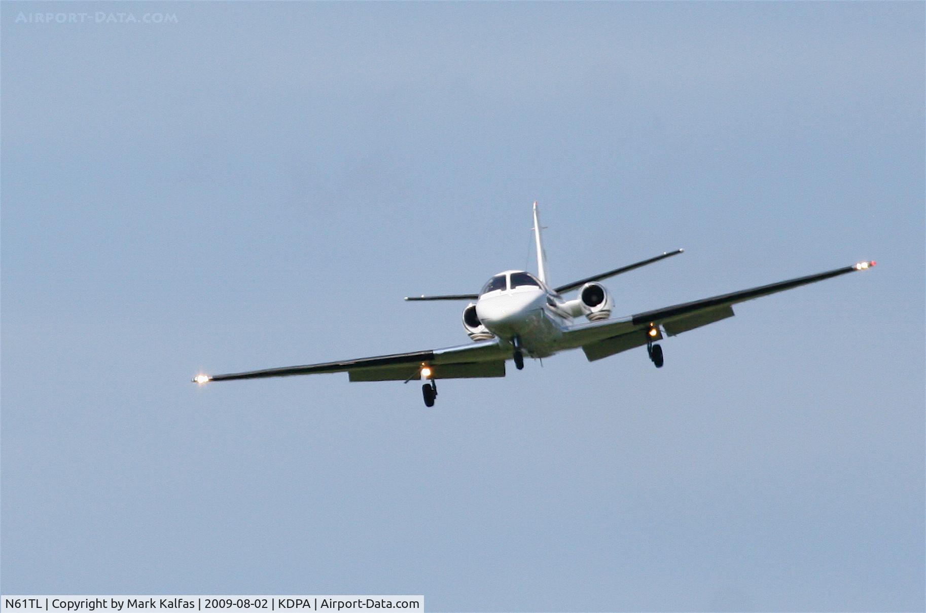 N61TL, 1998 Cessna 560 C/N 560-0461, Cessna 560, N61TL on approach RWY 20R KDPA.