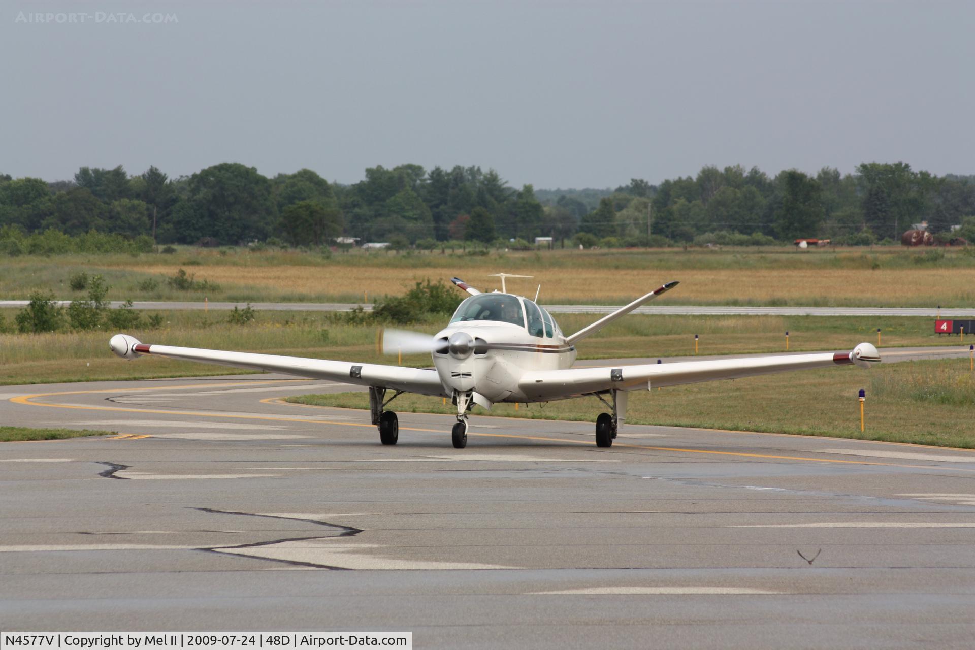 N4577V, 1947 Beech 35 Bonanza C/N D-952, Taxi From Landing RWY 4