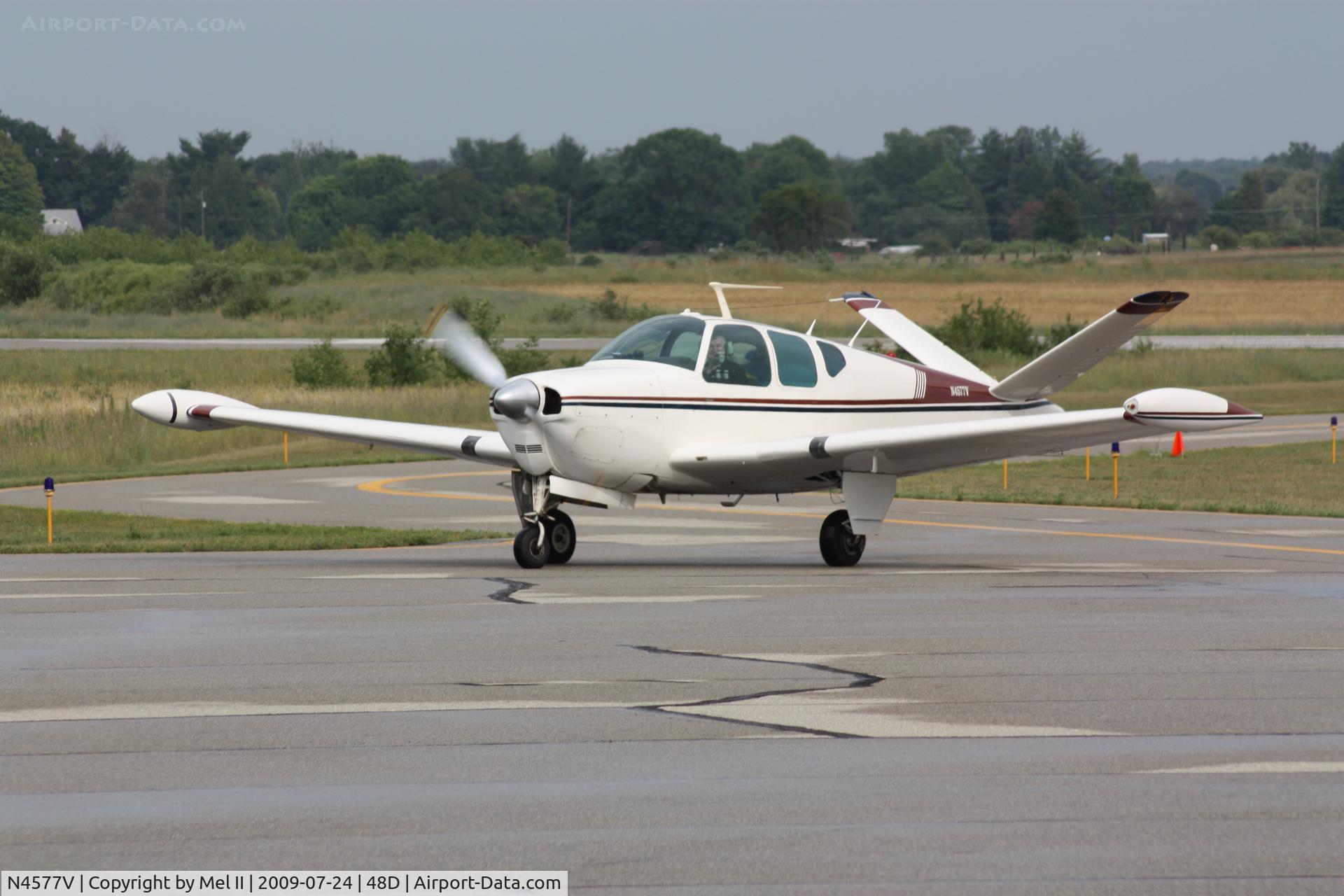 N4577V, 1947 Beech 35 Bonanza C/N D-952, Taxi From Landing RWY 4