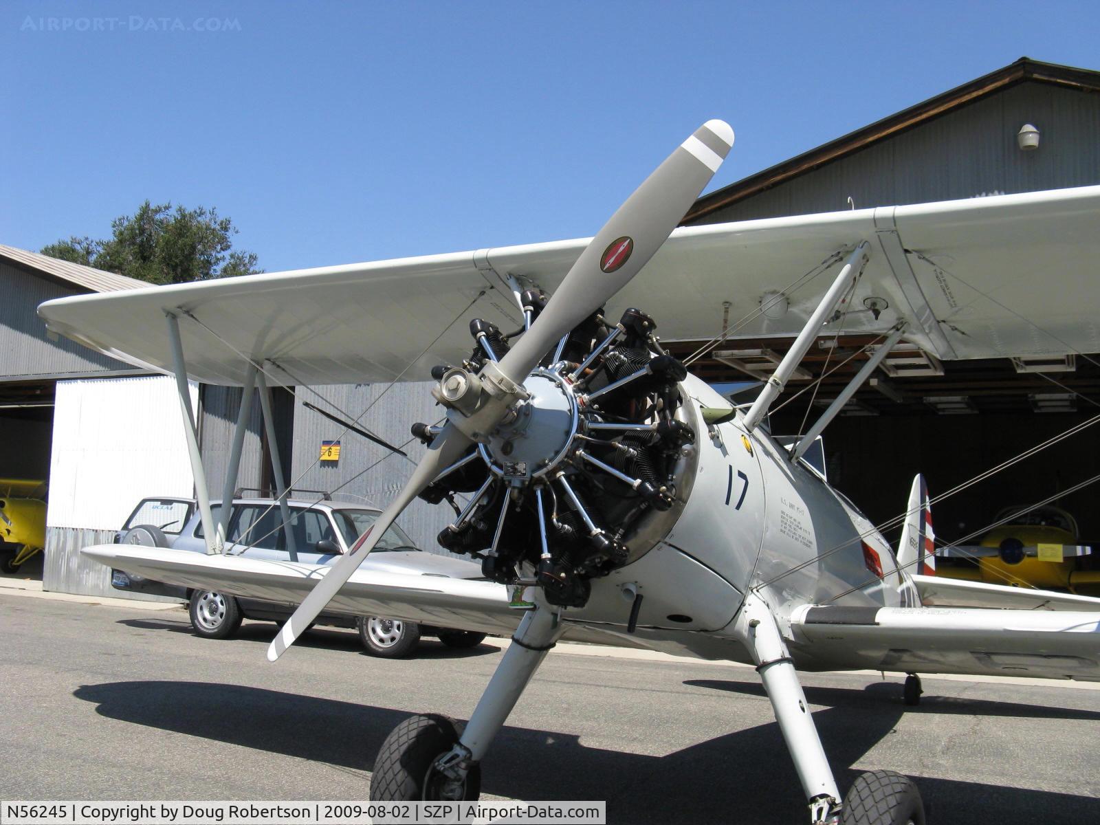 N56245, 1941 Boeing A75N1(PT17) C/N 75-4284, 1942 Boeing Stearman A75N1 (PT17), Jacobs R755-B2M 275 Hp upgrade from original 220 Hp Continental W670, engine & prop