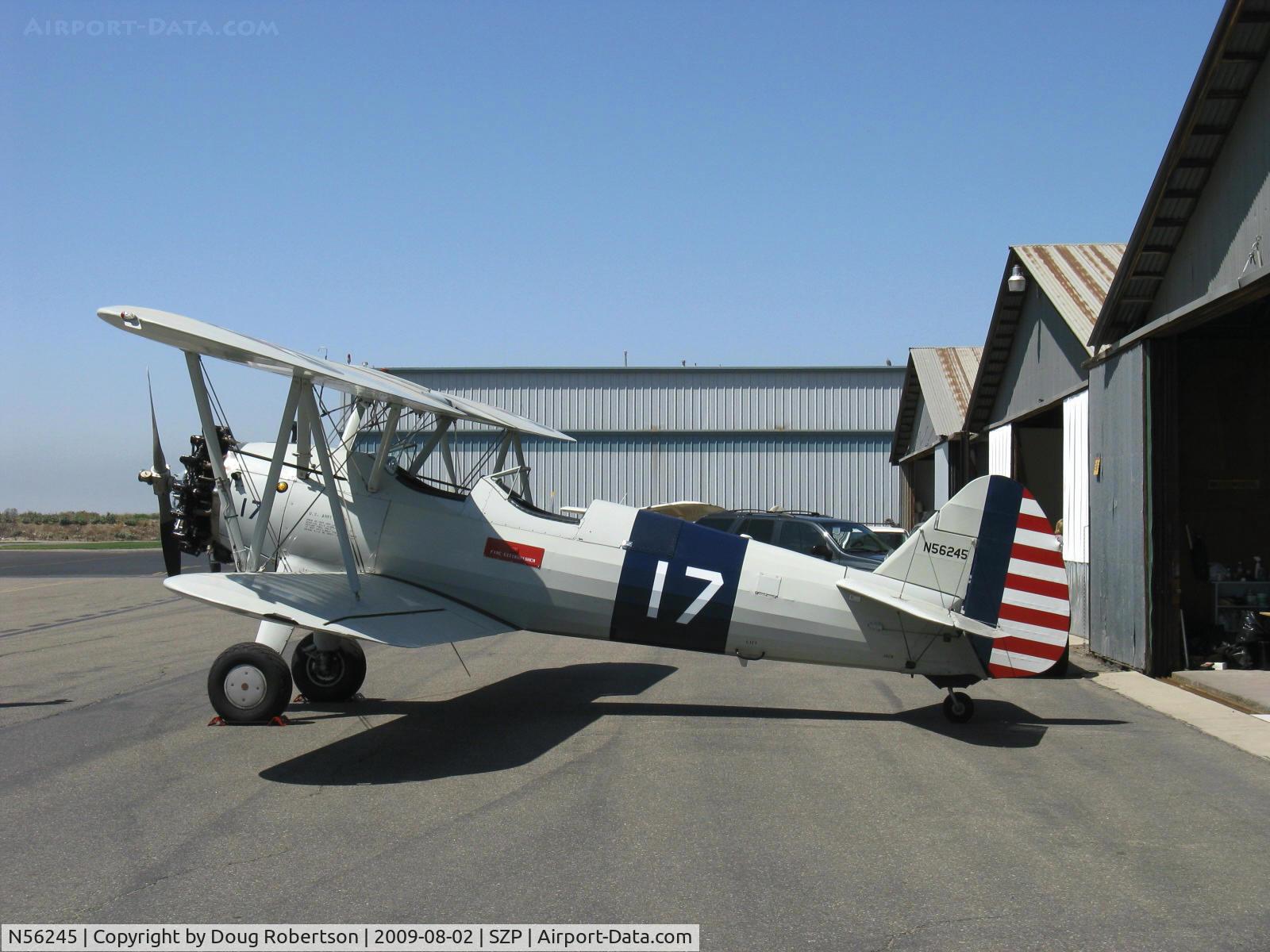 N56245, 1941 Boeing A75N1(PT17) C/N 75-4284, 1942 Boeing Stearman A75N1 (PT17), Jacobs R755-B2M 275 Hp upgrade from original 220 Hp Continental W670