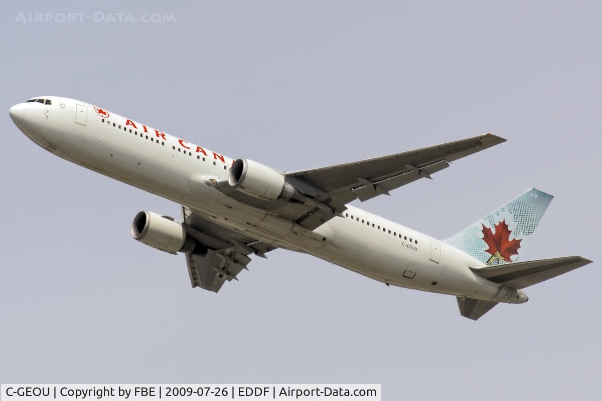 C-GEOU, 1999 Boeing 767-375 C/N 30108, climb out from EDDF