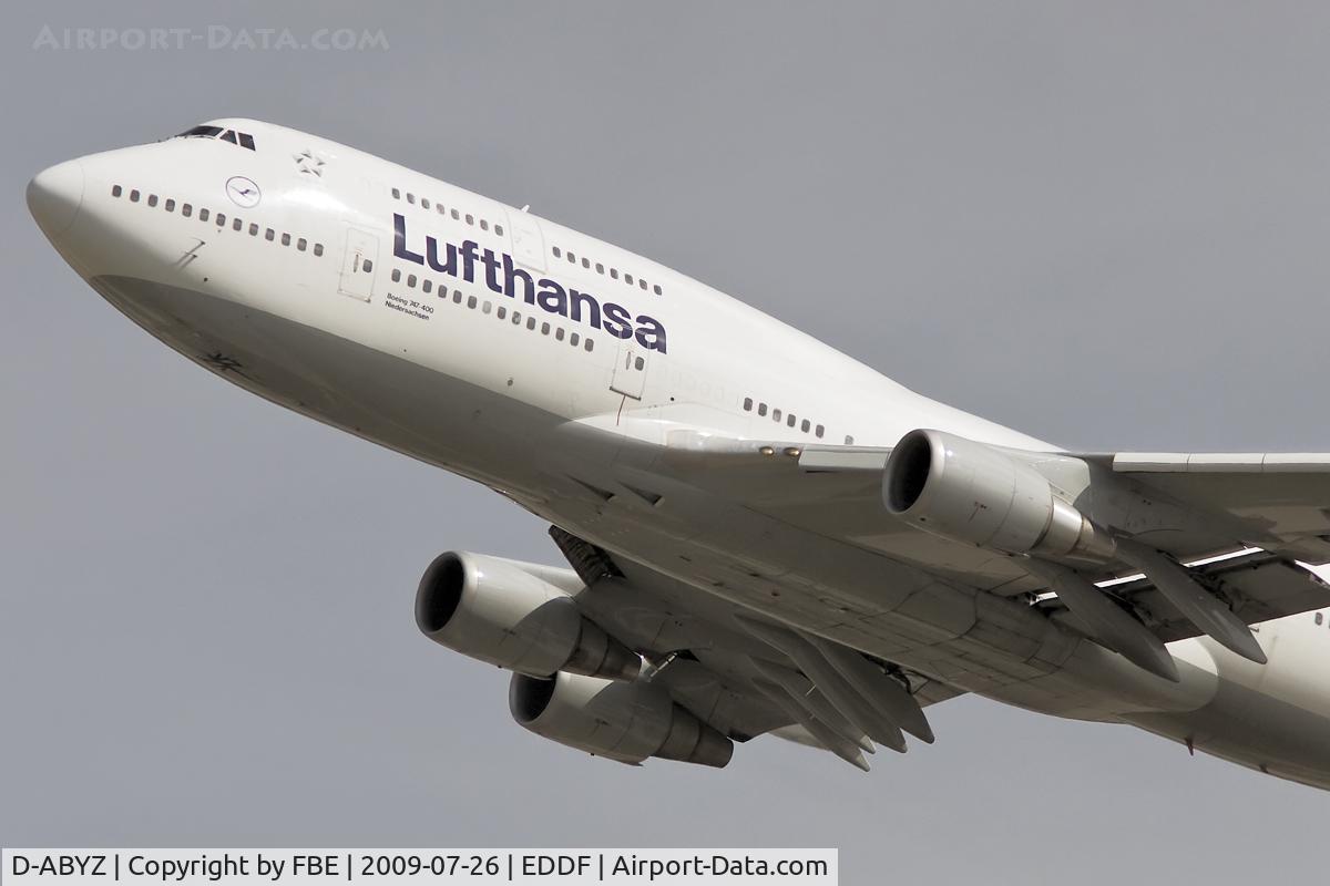 D-ABYZ, 1985 Boeing 747-230B C/N 23286, departing EDDF