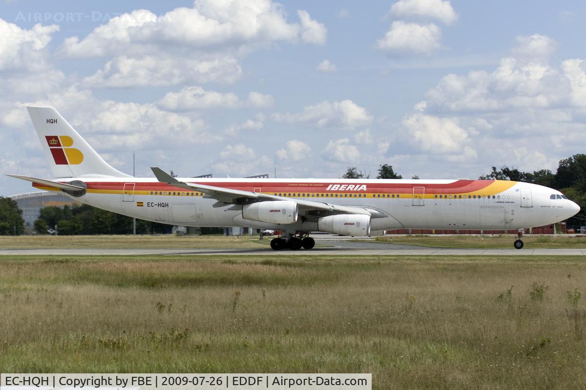 EC-HQH, 2001 Airbus A340-313X C/N 387, departing EDDF from RW18W
