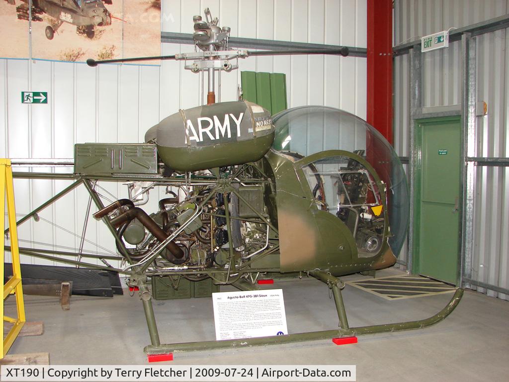XT190, 1965 Westland Sioux AH.1 C/N WA349, Agusta Bell Sioux AH1 - Exhibited in the International Helicopter Museum , Weston-Super Mare , Somerset , United Kingdom