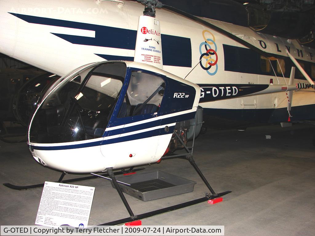 G-OTED, 1981 Robinson R22 C/N 0209, Robinson R22HP - Exhibited in the International Helicopter Museum , Weston-Super Mare , Somerset , United Kingdom