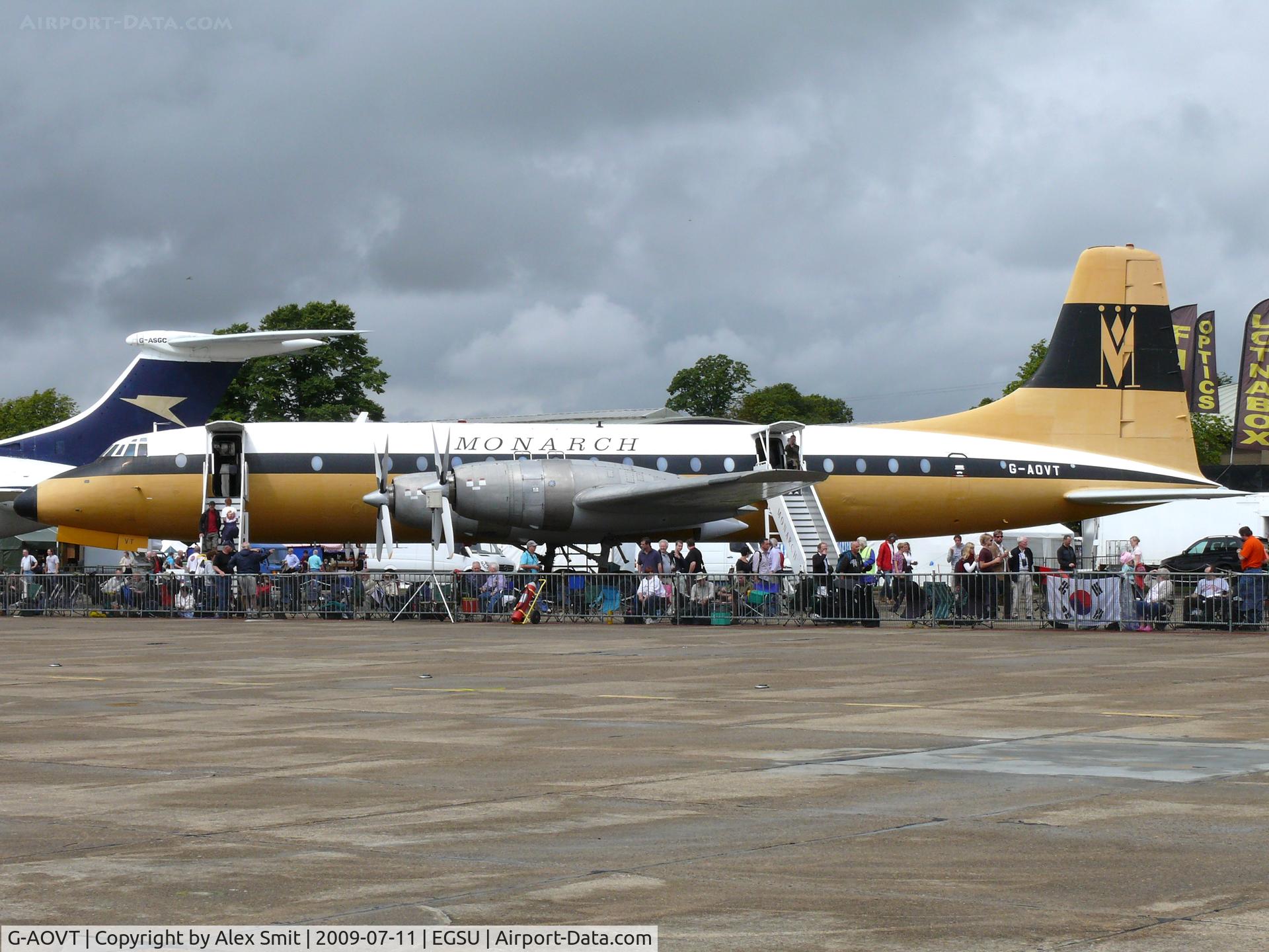 G-AOVT, 1958 Bristol 175 Britannia 312 C/N 13427, Bristol Br175 Britannia 312 G-AOVT Monarch Airlines