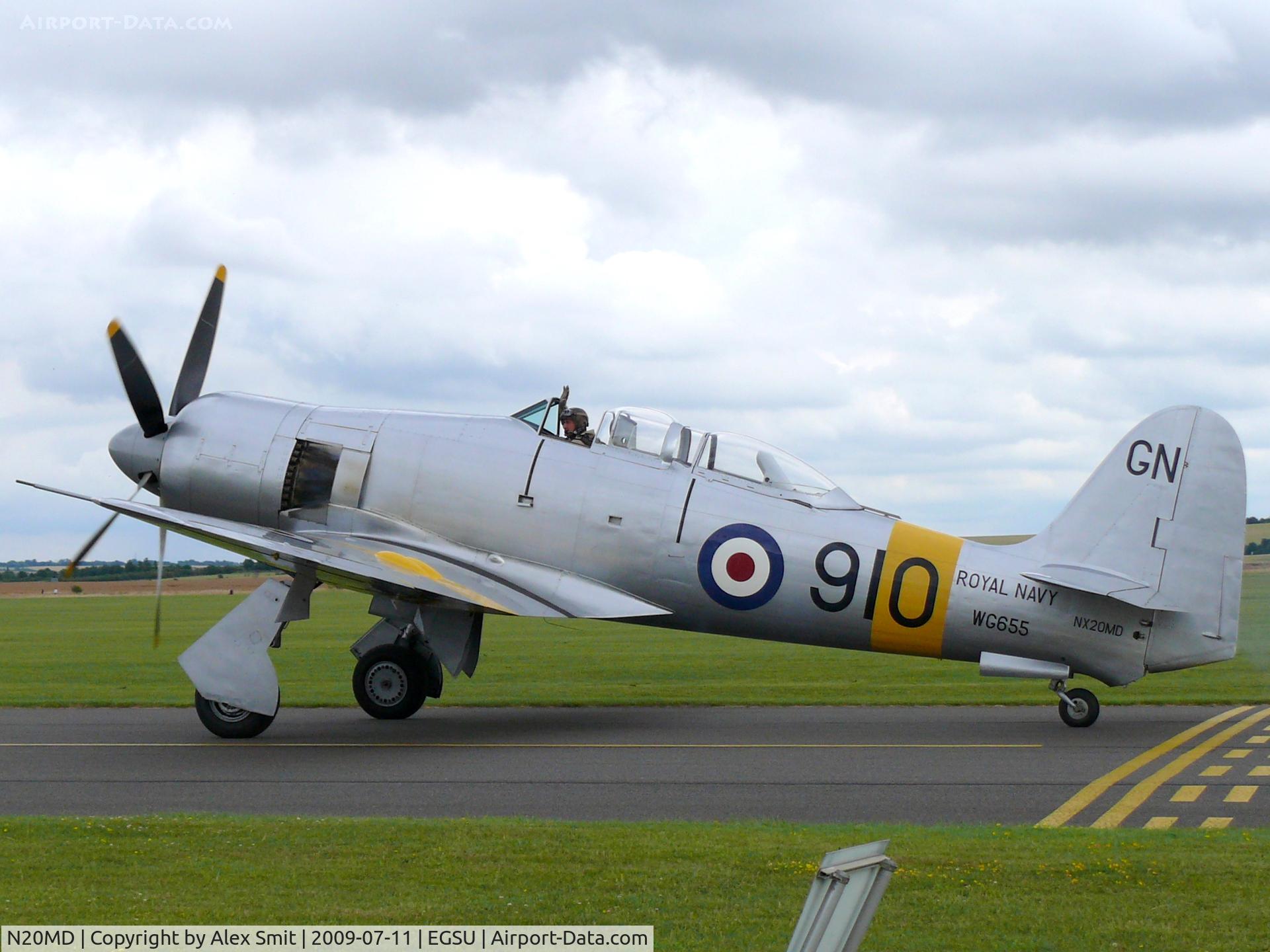 N20MD, 1952 Hawker Sea Fury T.20 C/N 41H/636070, Hawker Sea Fury T20 N20MD Patina - The Fighter Collection - painted as Royal Navy WG655/910GN