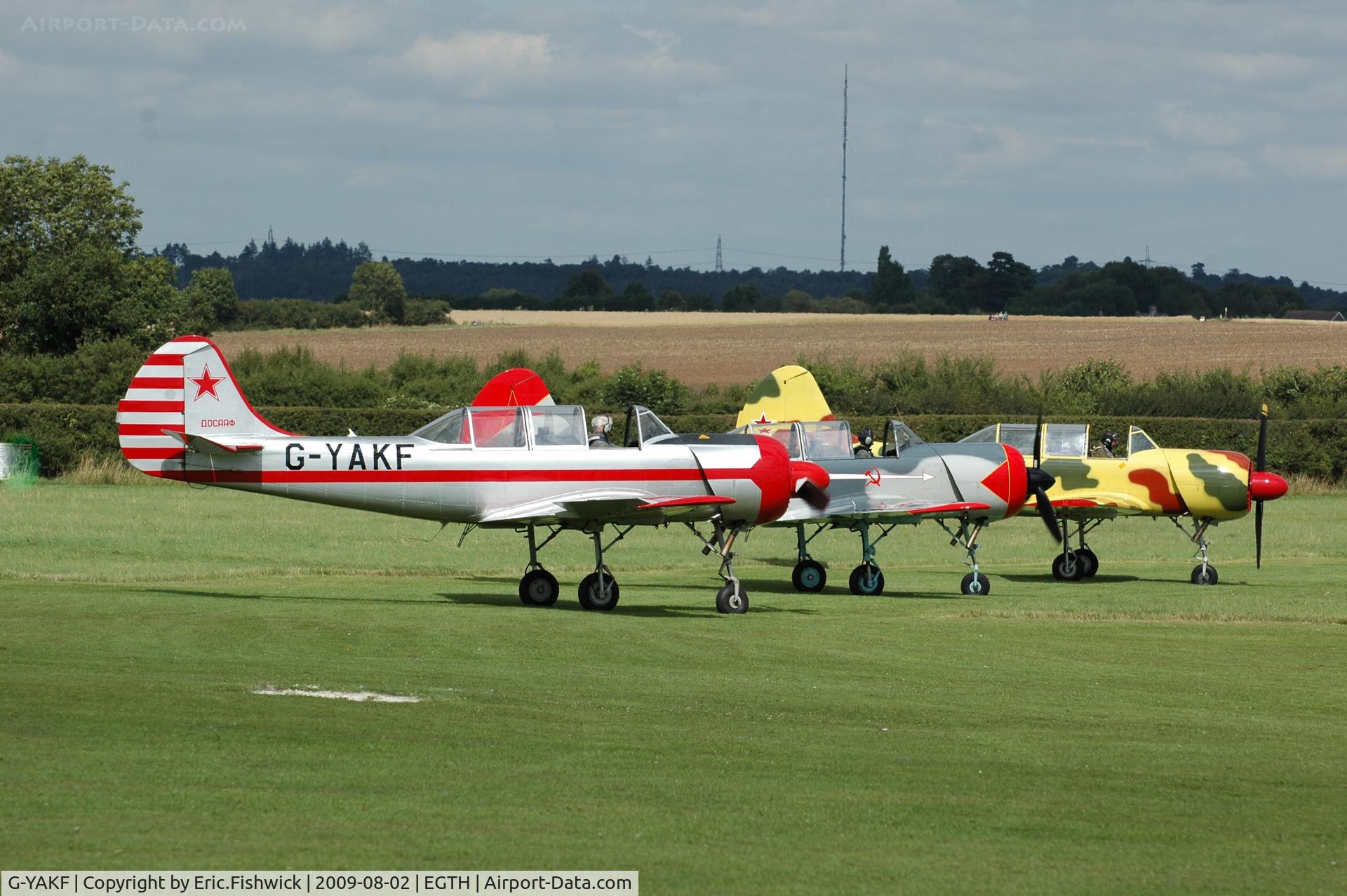 G-YAKF, 1991 Yakovlev (Aerostar) Yak-52 C/N 9111205, Team Osprey at Shuttleworth Military Pagent Air Display  Aug 09
