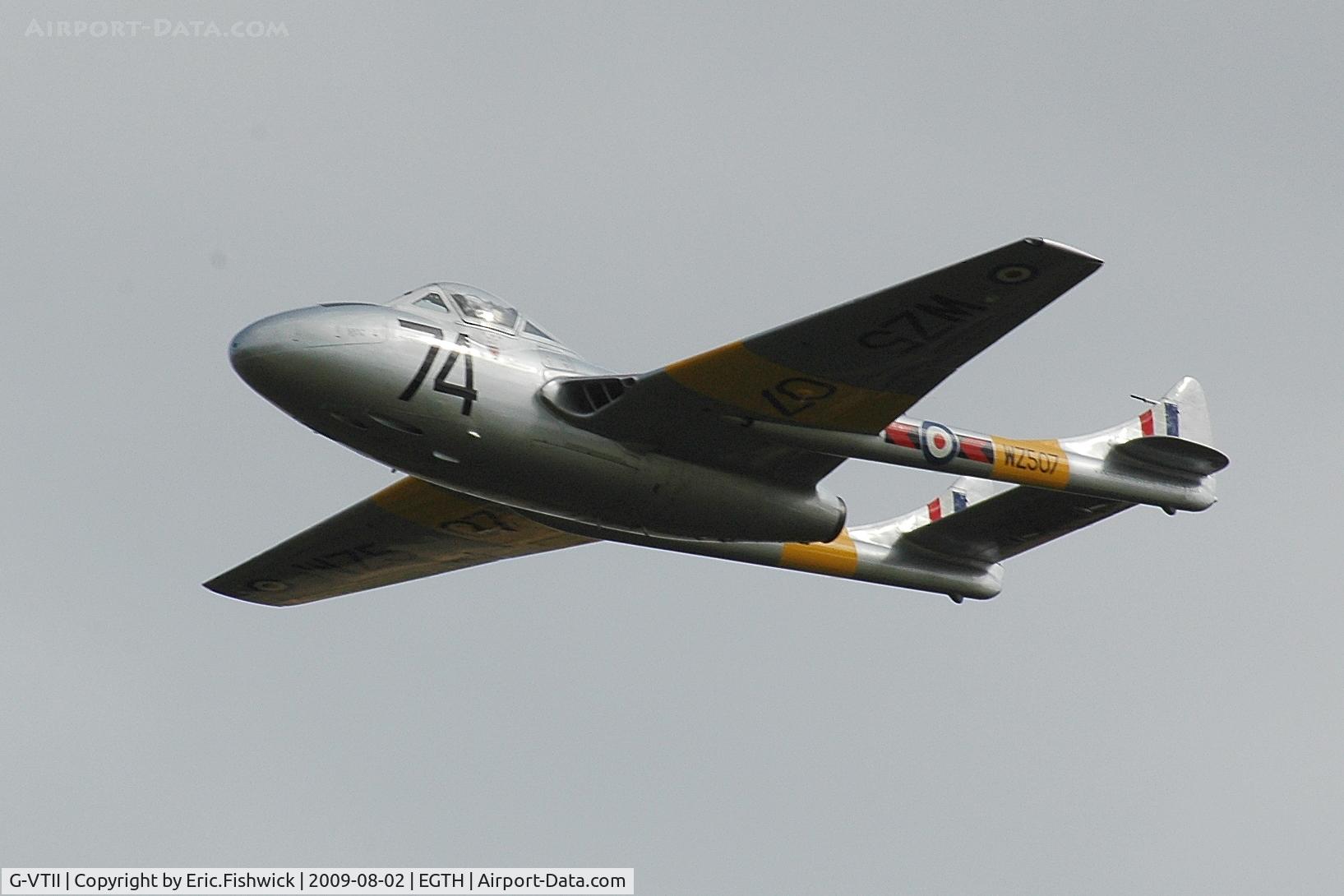 G-VTII, 1954 De Havilland DH-115 Vampire T.11 C/N 15127, WZ507 at Shuttleworth Military Pagent Air Display  Aug 09