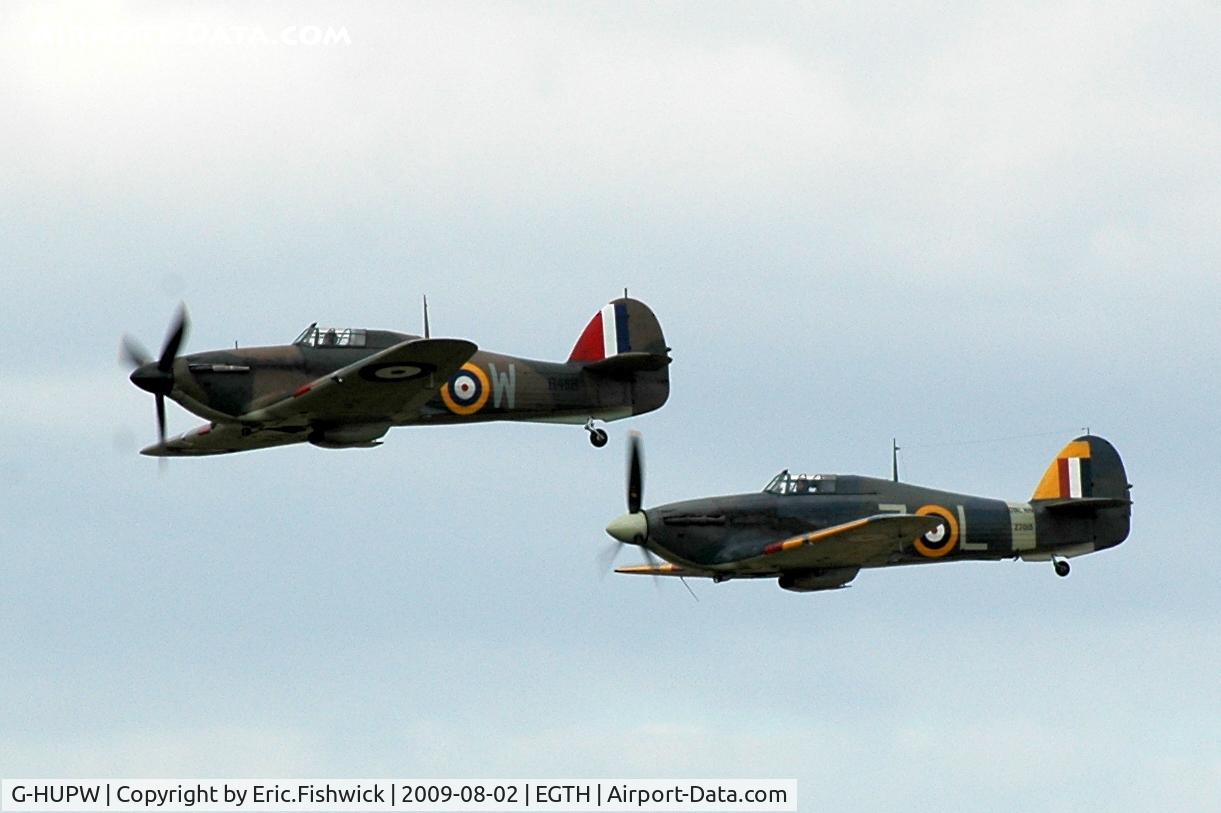 G-HUPW, 1940 Hawker Hurricane I C/N G592301, 45. Pair of Hurricanes at Shuttleworth Military Pagent Air Display  Aug 09