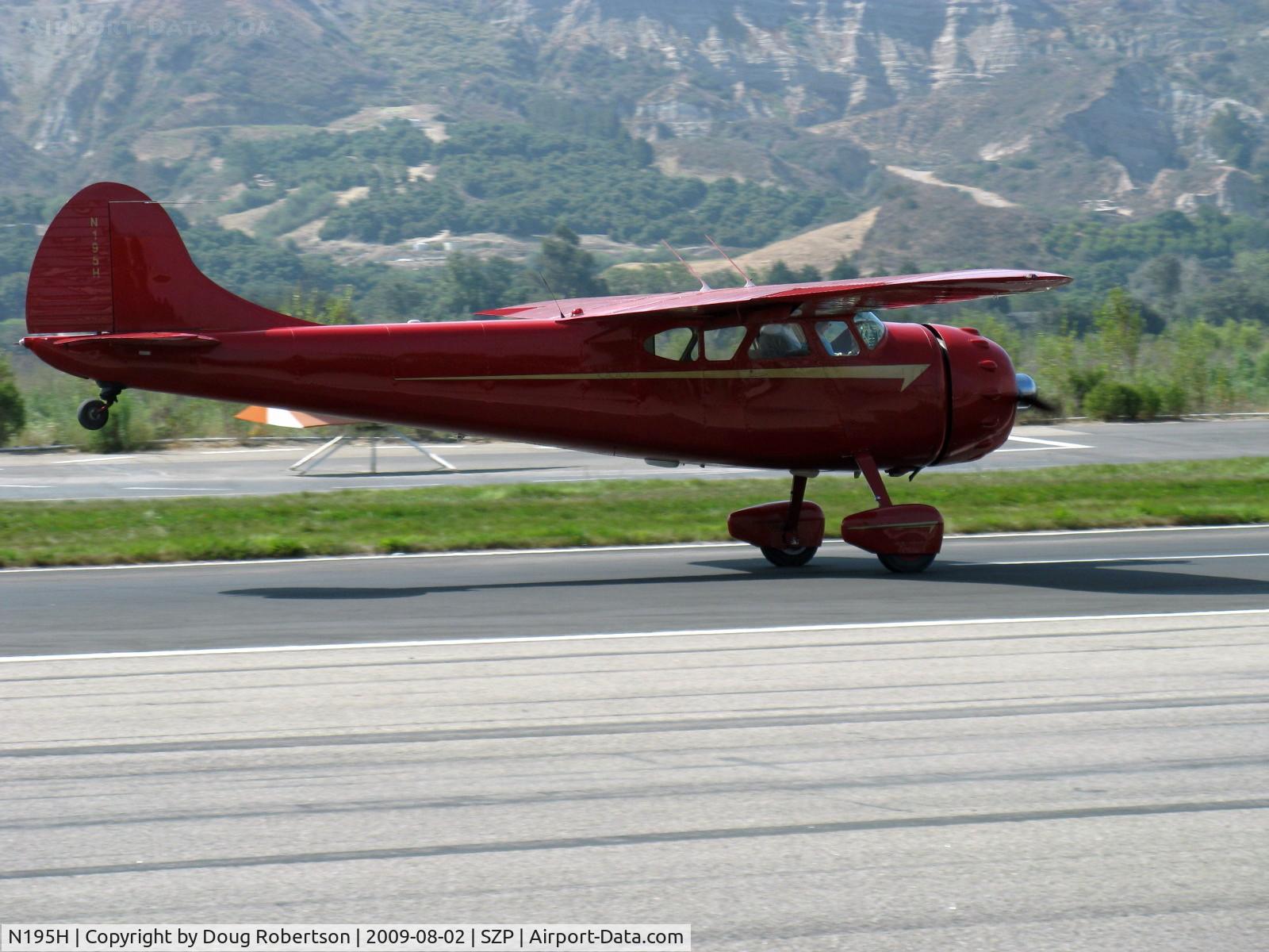 N195H, 1948 Cessna 195 Businessliner C/N 7200, 1948 Cessna 195 BUSINESSLINER, Jacobs R755-A2 300 Hp, landing roll Rwy 22