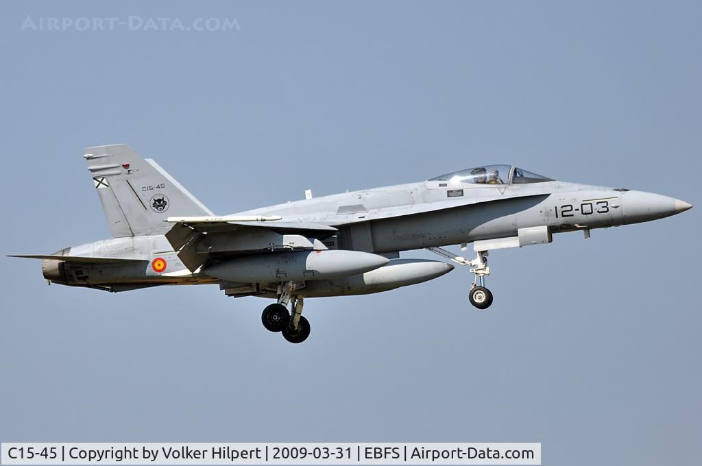 C15-45, McDonnell Douglas EF-18A Hornet C/N 0720/A554, EF-18A At Florennes TLP 03-09
