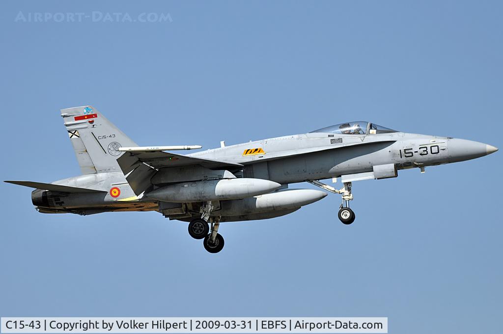 C15-43, McDonnell Douglas EF-18A Hornet C/N 0700/A551, EF-18A at Florennes TLP 03-09