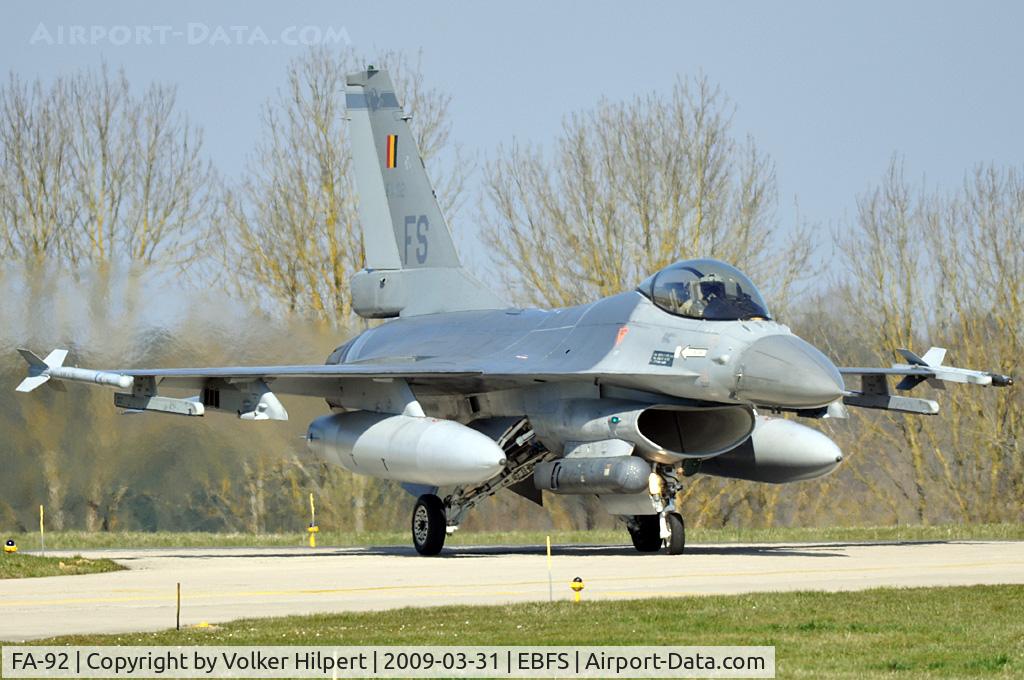 FA-92, 1980 SABCA F-16AM Fighting Falcon C/N 6H-92, F-16AM at Florennes TLP 03-09