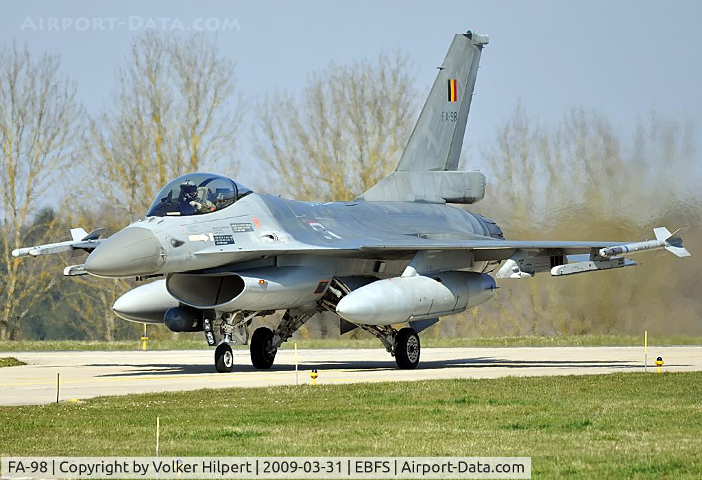 FA-98, 1988 SABCA F-16AM Fighting Falcon C/N 6H-98, F-16AM at Florennes TLP 03-09