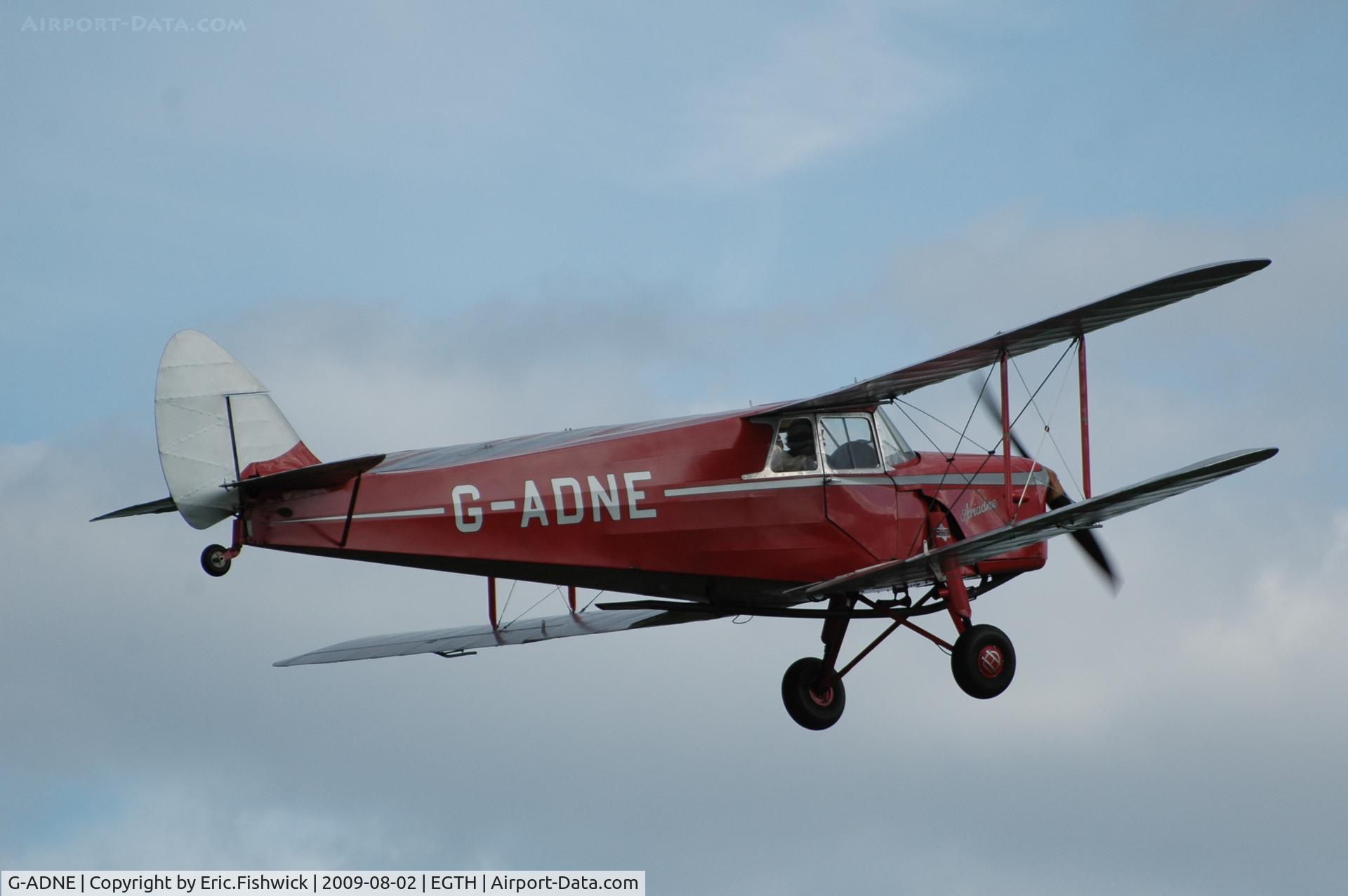 G-ADNE, 1936 De Havilland DH.87B Hornet Moth C/N 8089, 42. G-ADNE departing Shuttleworth Military Pagent Air Display Aug 09