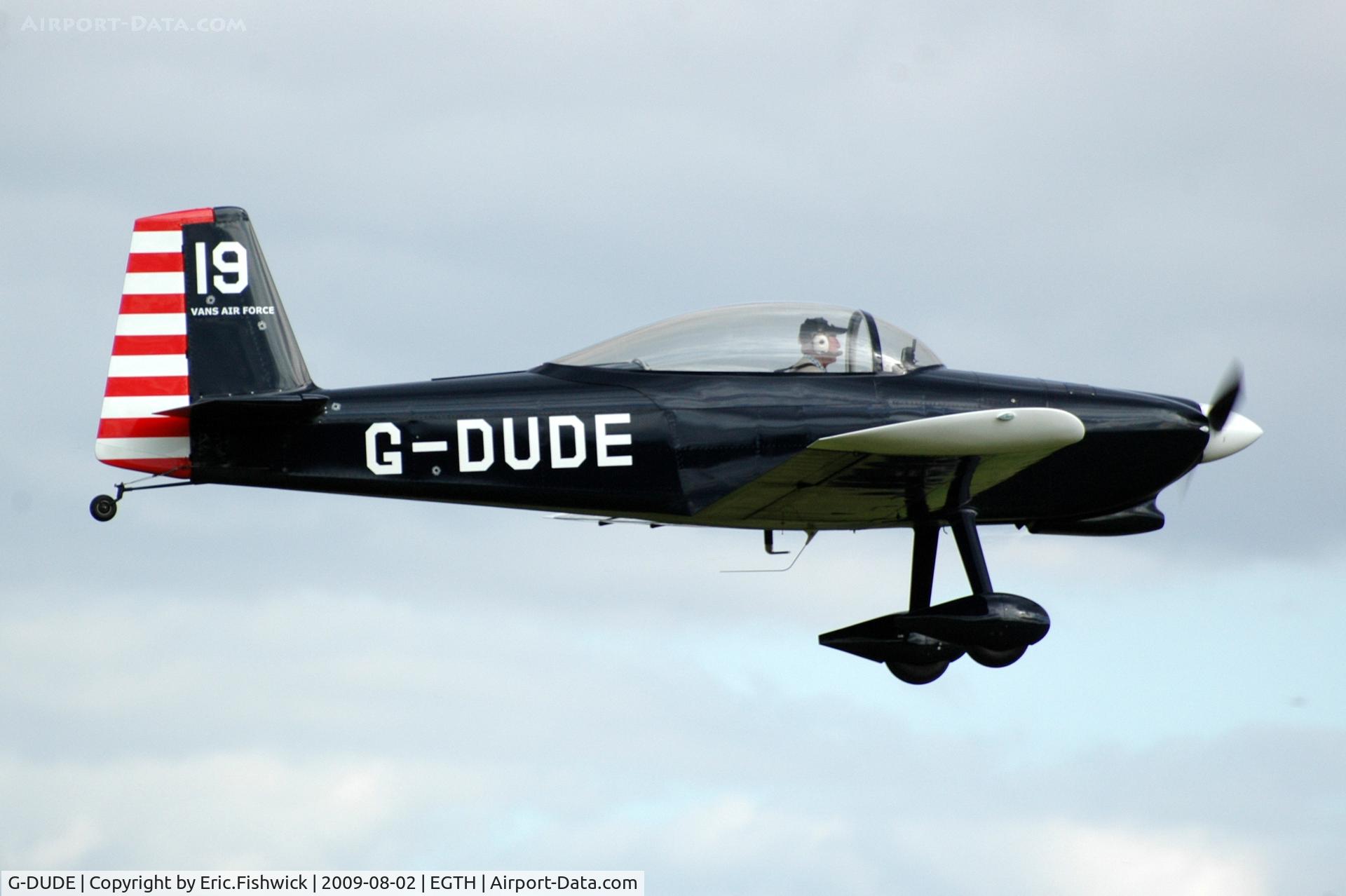 G-DUDE, 2004 Vans RV-8 C/N PFA 303-13246, G-DUDE departing Shuttleworth Military Pagent Air Display Aug 09