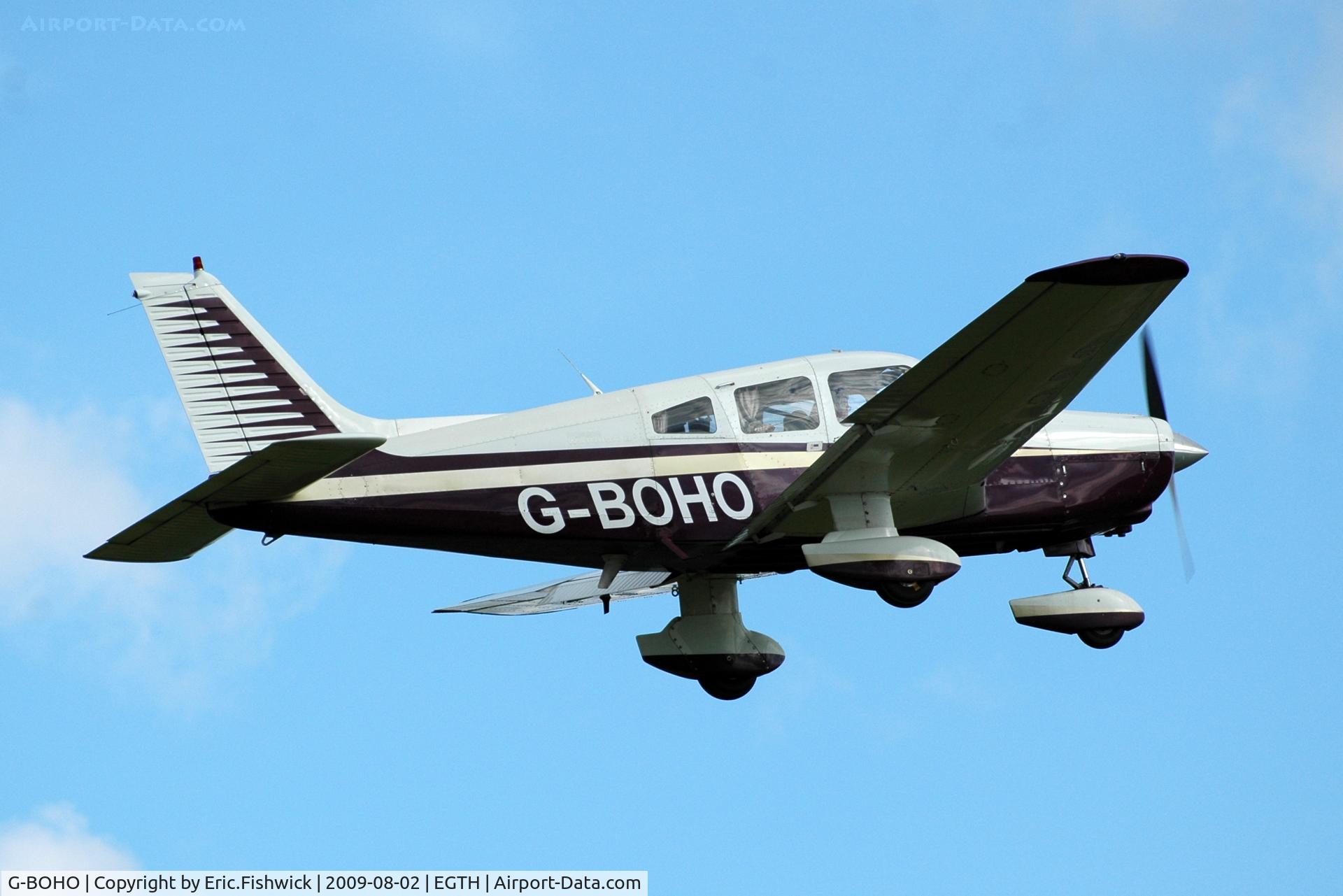 G-BOHO, 1980 Piper PA-28-161 Cherokee Warrior II C/N 28-8016196, 42. G-BOHO departing Shuttleworth Military Pagent Air Display Aug 09