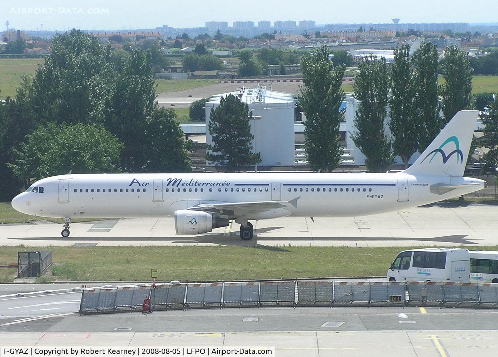 F-GYAZ, 1994 Airbus A321-111 C/N 519, Air Mediterranee going to stand