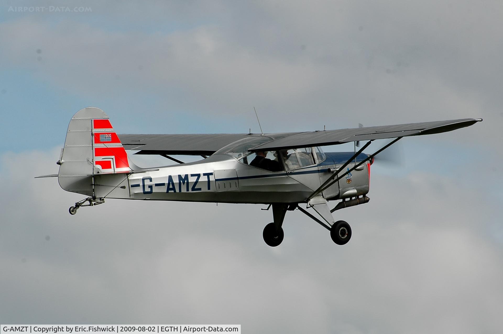 G-AMZT, 1953 Auster J-5F Aiglet Trainer C/N 3107, G-AMZT departing Shuttleworth Military Pagent Air Display Aug 09