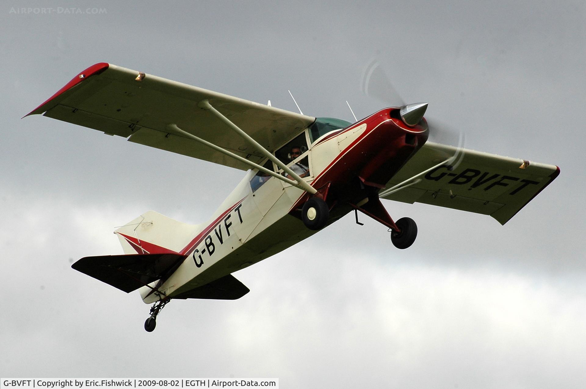 G-BVFT, 1978 Maule M-5-235C Lunar Rocket C/N 7183C, 4. G-BVFT departing Shuttleworth Military Pagent Air Display Aug 09