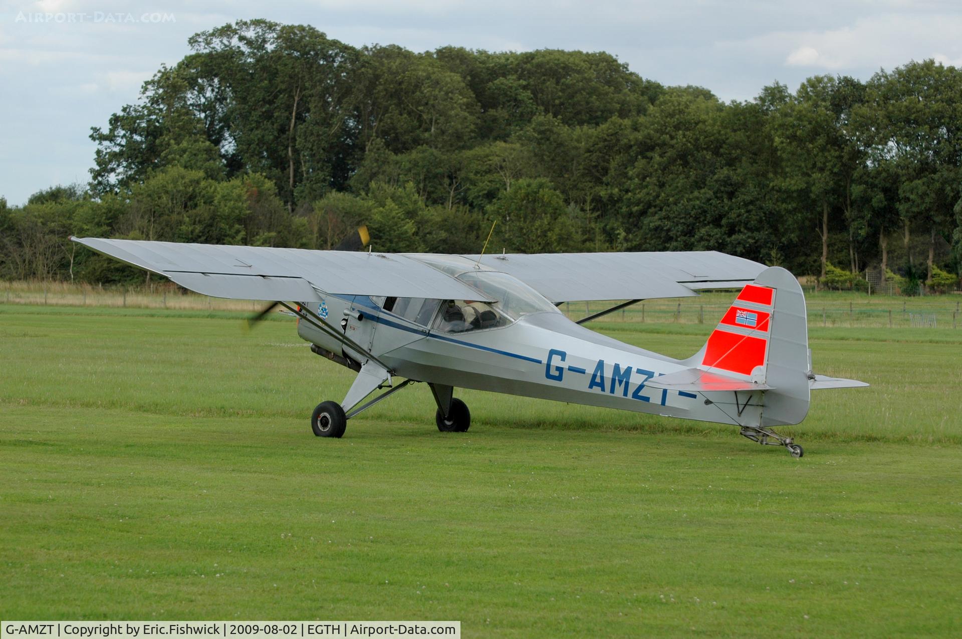 G-AMZT, 1953 Auster J-5F Aiglet Trainer C/N 3107, G-AMZT departing Shuttleworth Military Pagent Air Display Aug 09
