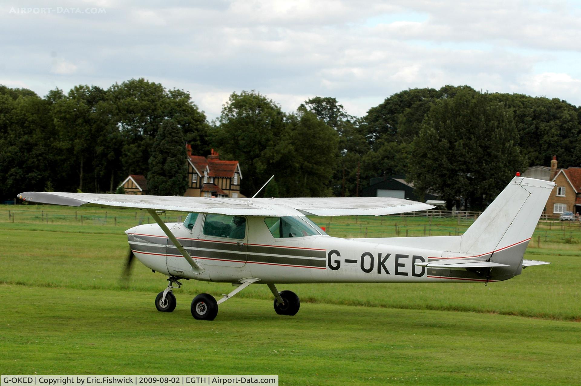 G-OKED, 1973 Cessna 150L C/N 150-74250, G-OKED departing Shuttleworth Military Pagent Air Display Aug 09