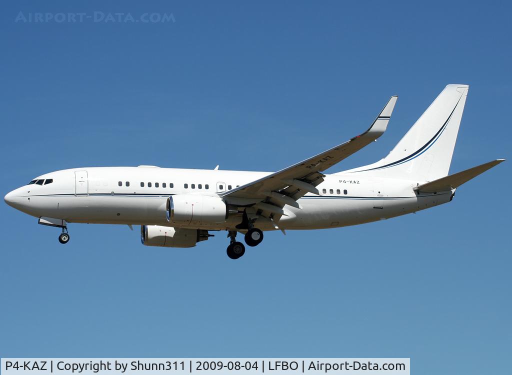 P4-KAZ, Boeing 737-7EJ BBJ C/N 32774, Landing rwy 32R