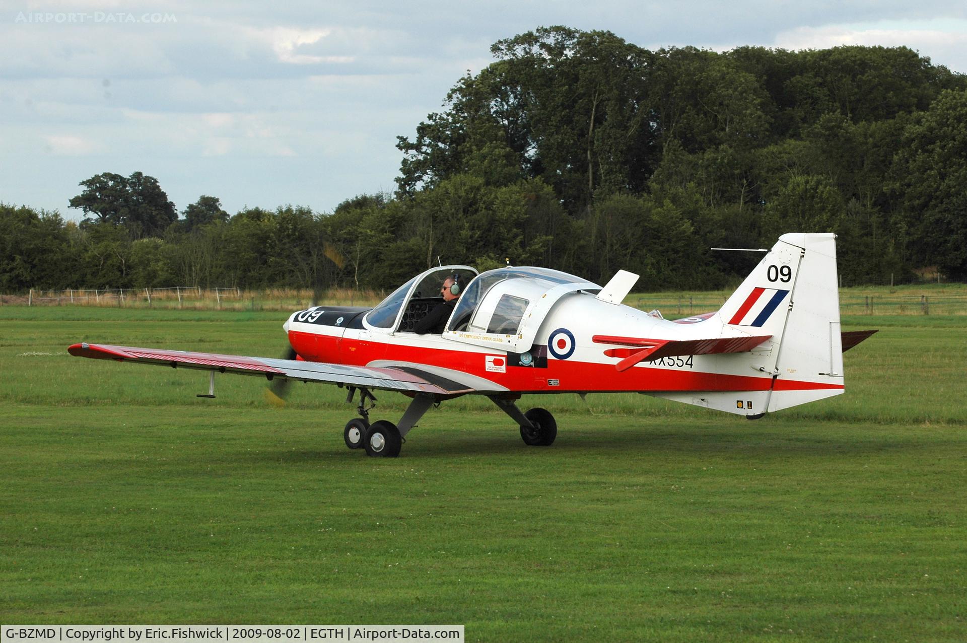 G-BZMD, 1973 Scottish Aviation Bulldog T.1 C/N BH120/247, 1. XX554 departing Shuttleworth Military Pagent Air Display Aug 09