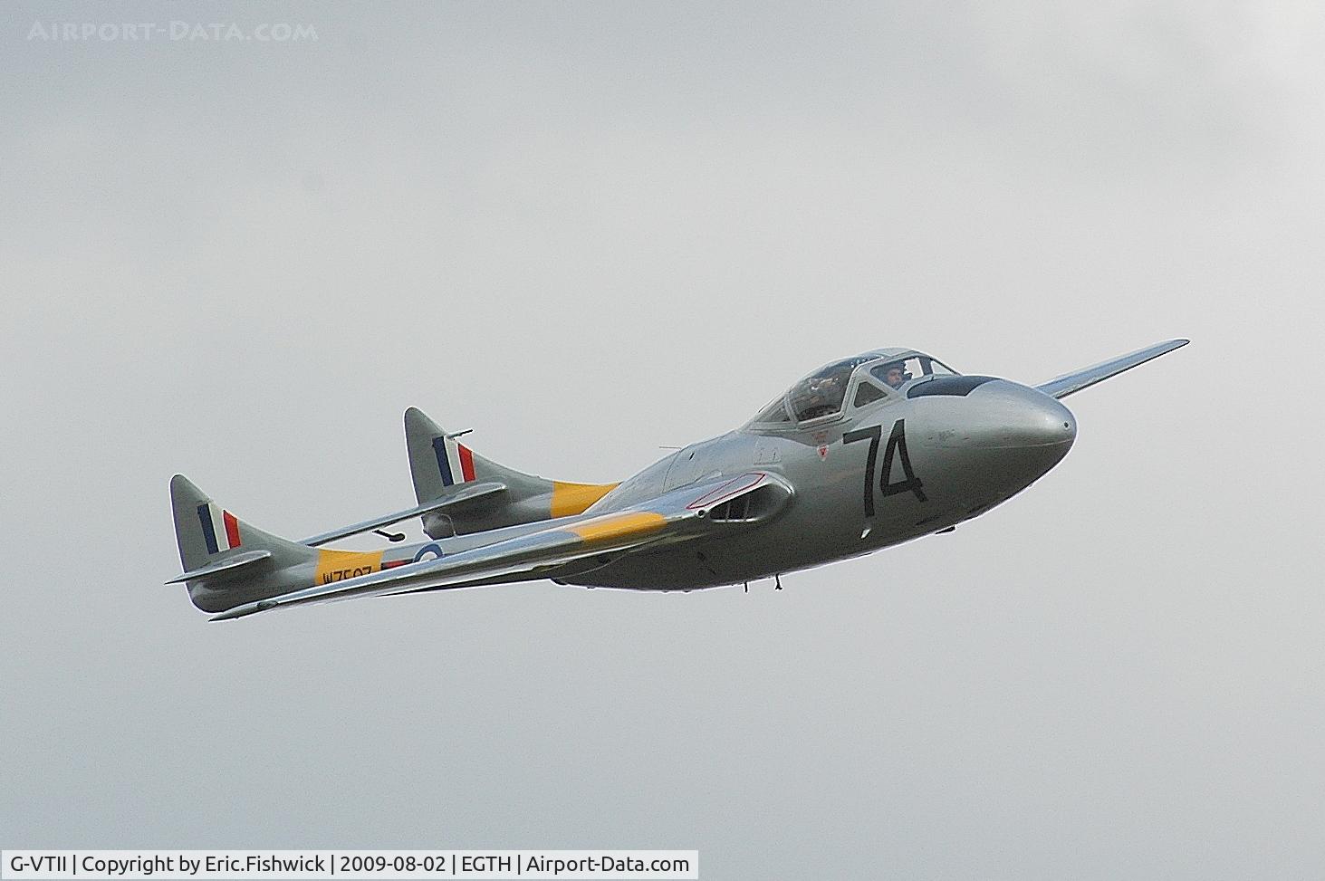 G-VTII, 1954 De Havilland DH-115 Vampire T.11 C/N 15127, 43. G-VTII at the Shuttleworth Military Pagent air Display Aug 09