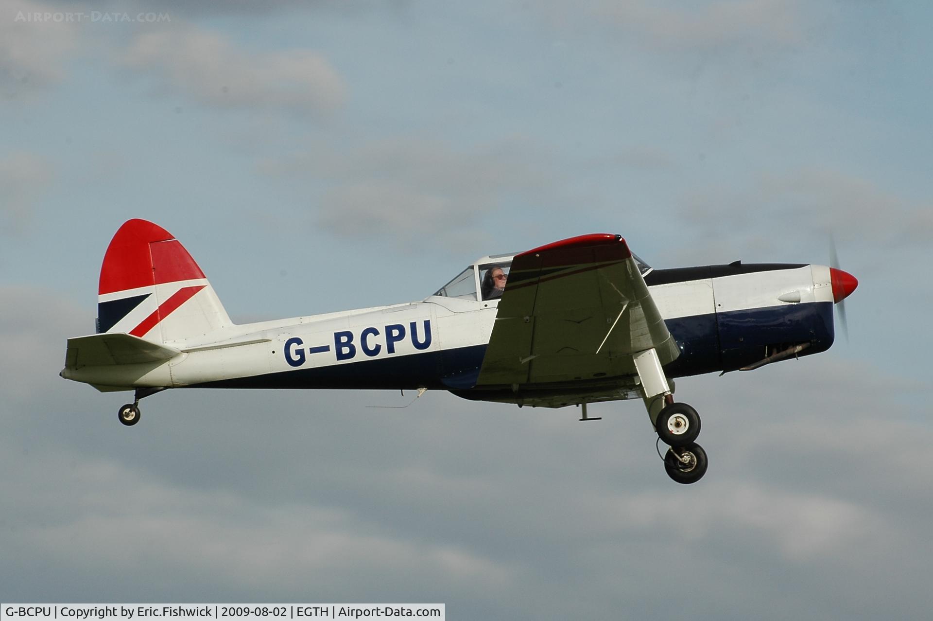 G-BCPU, 1953 De Havilland DHC-1 Chipmunk T.10 C/N C1/0839, G-BCPU departing the Shuttleworth Military Pagent air Display July 09
