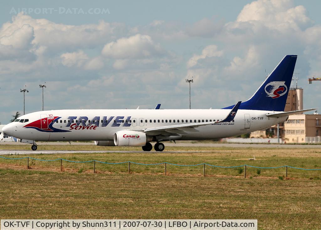 OK-TVF, 2005 Boeing 737-8FH C/N 29669, Lining up rwy 32R for departure...