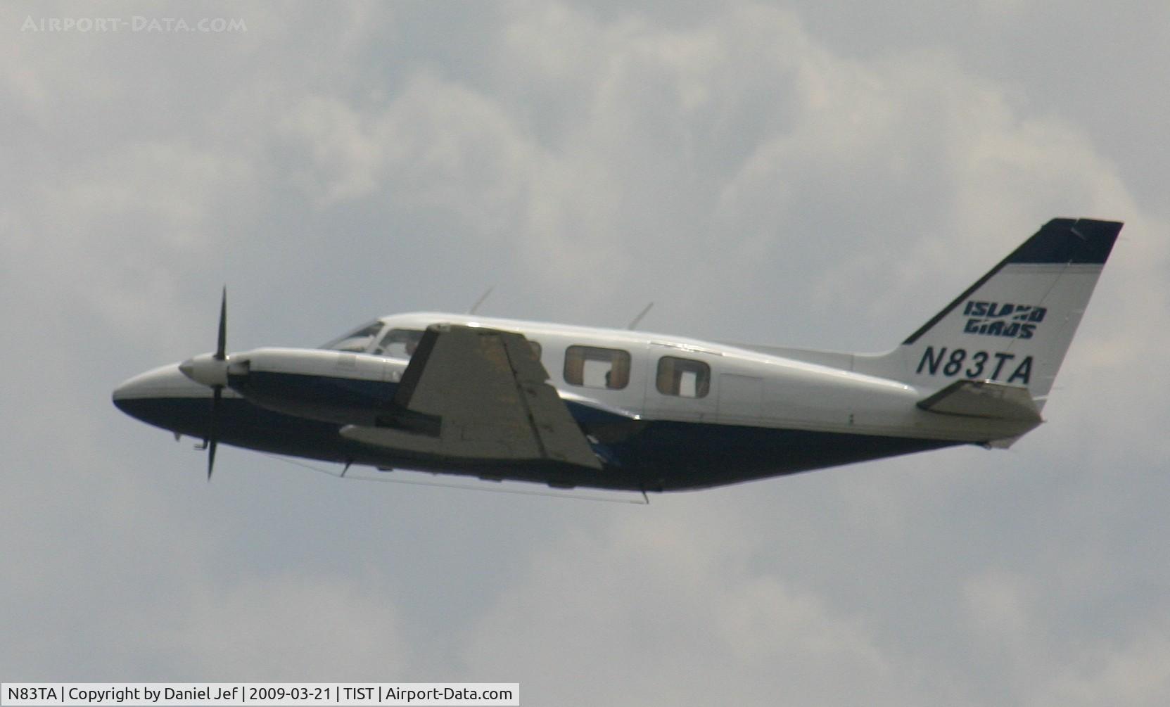 N83TA, 1974 Piper PA-31-310 Navajo C/N 31-7401233, Leaving Tist for a nearby Island