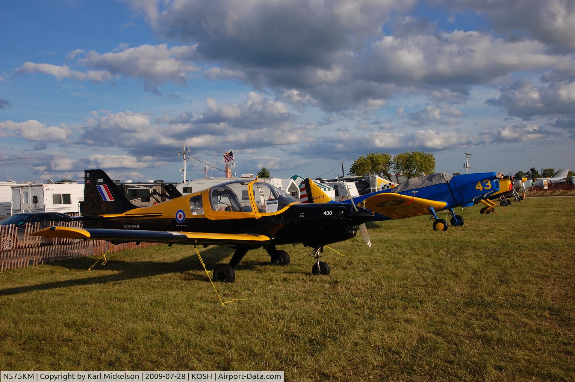 N575KM, 1974 Scottish Aviation Bulldog Series 120 Model 125 C/N BH120/298, At Warbirds parking OSH 2009