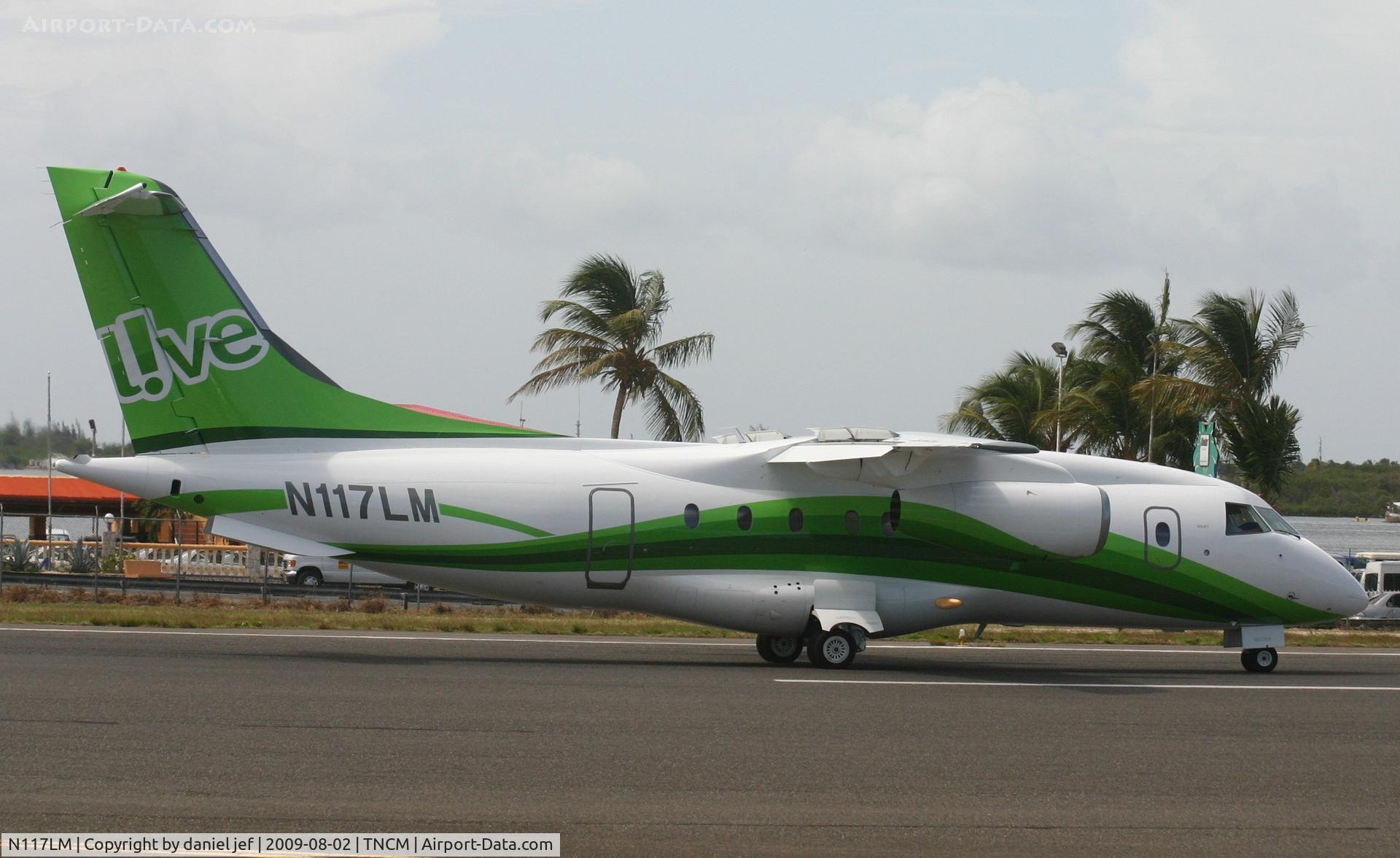 N117LM, 2000 Fairchild Dornier 328-300 328JET C/N 3167, landing at Tncm for the first time.
