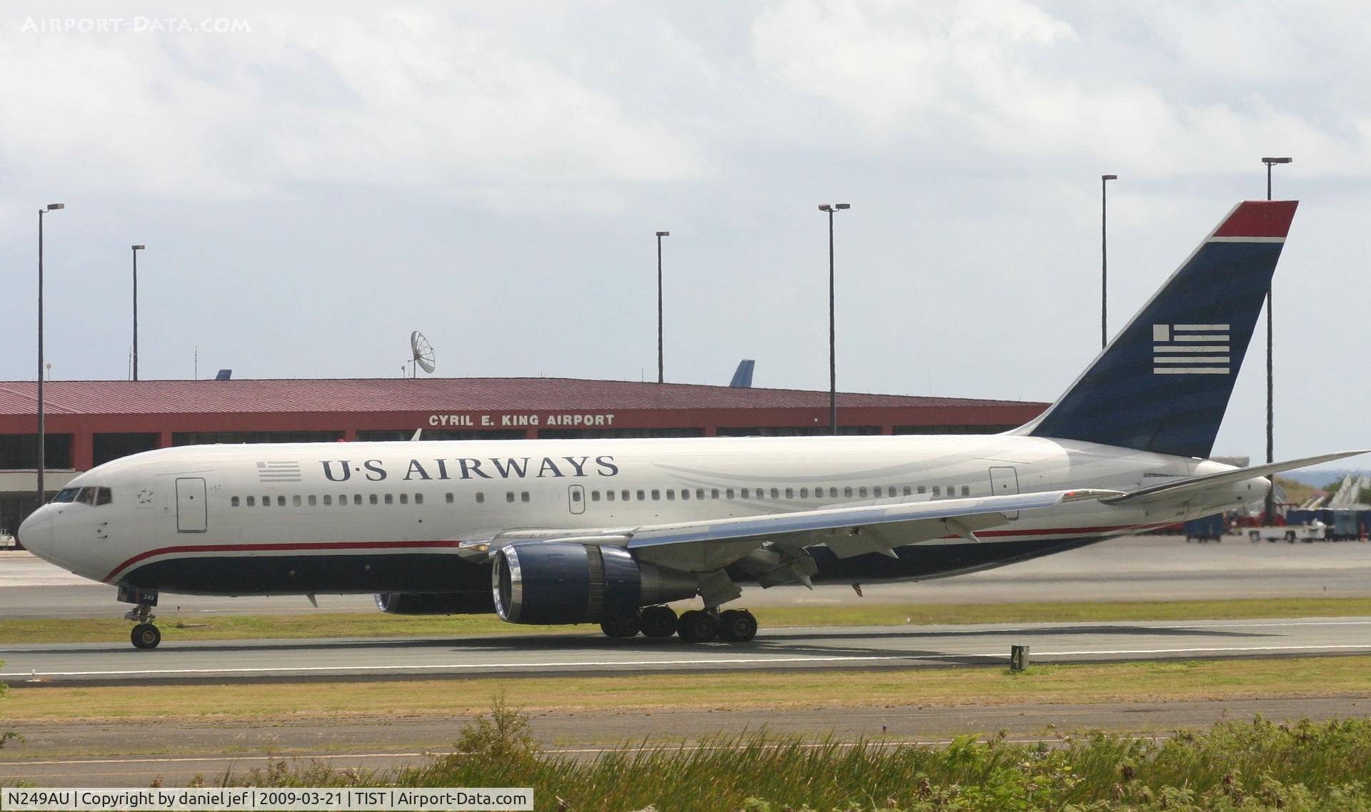 N249AU, 1987 Boeing 767-201 C/N 23901, Us air heavy landing at tist