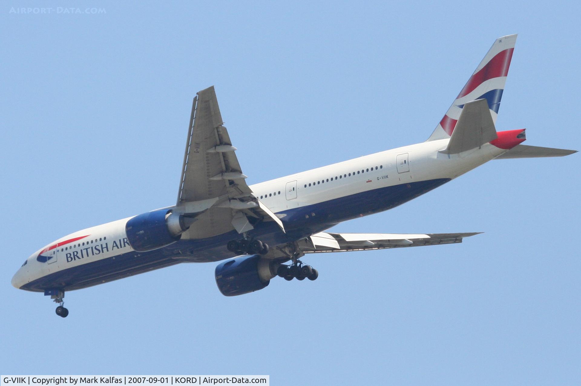 G-VIIK, 1998 Boeing 777-236/ER C/N 28840, British Airways BOEING 777-236, G-VIIK on approach to 4R KORD.