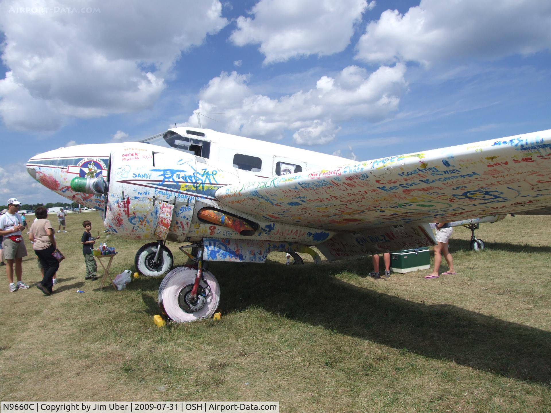 N9660C, 1942 Beech C-45G Expediter C/N AF-220, The graffiti bandits had their way with this bird