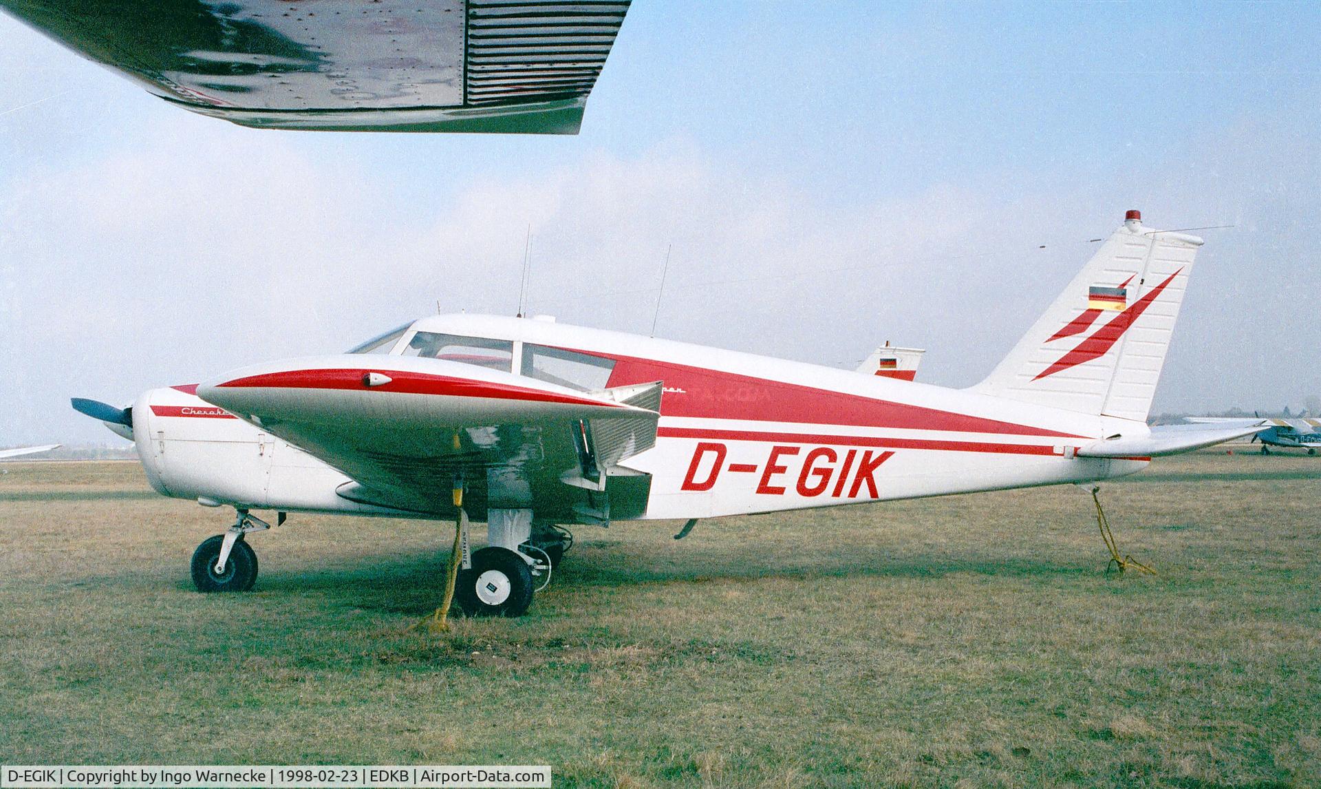 D-EGIK, 1966 Piper PA-28-140 Cherokee C/N 28-21605, Piper PA-28-140 Cherokee at Bonn-Hangelar airfield