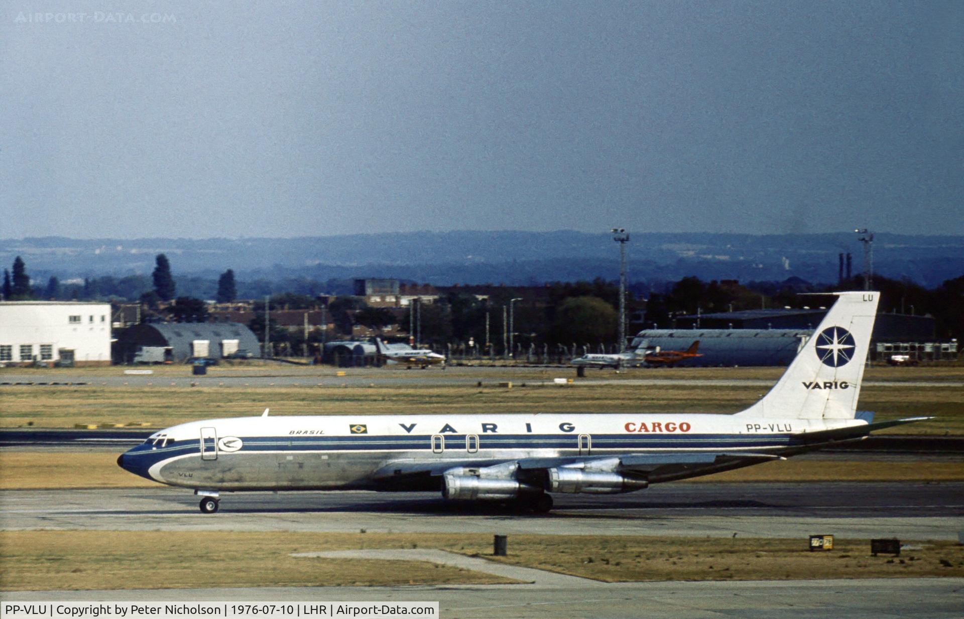 PP-VLU, 1966 Boeing 707-320C C/N 19235, Boeing 707-320C of Varig at London Heathrow in the Summer of 1976.