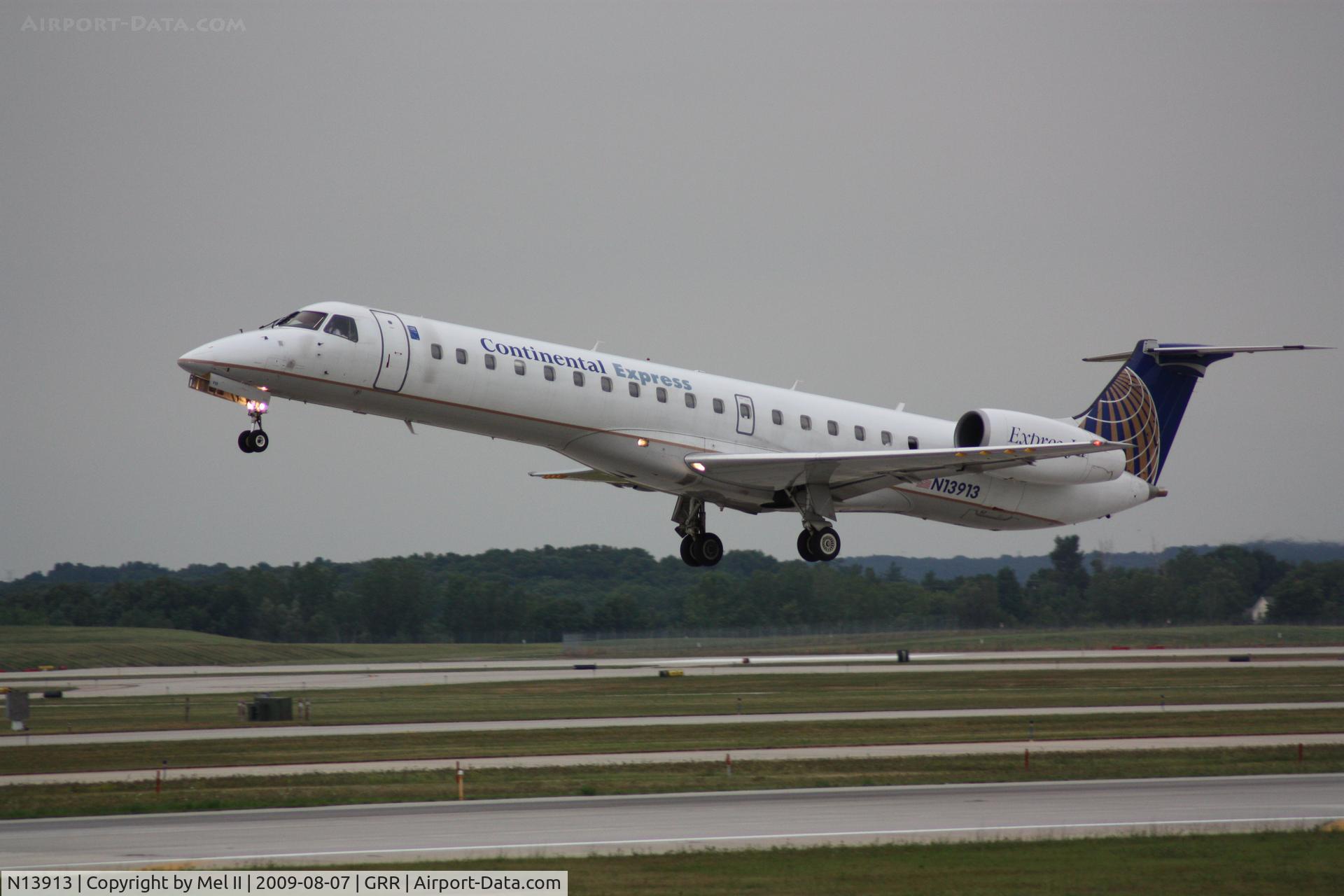 N13913, 2001 Embraer ERJ-145LR (EMB-145LR) C/N 145438, BTA3073 - KGRR-KEWR - Departing RWY 26L