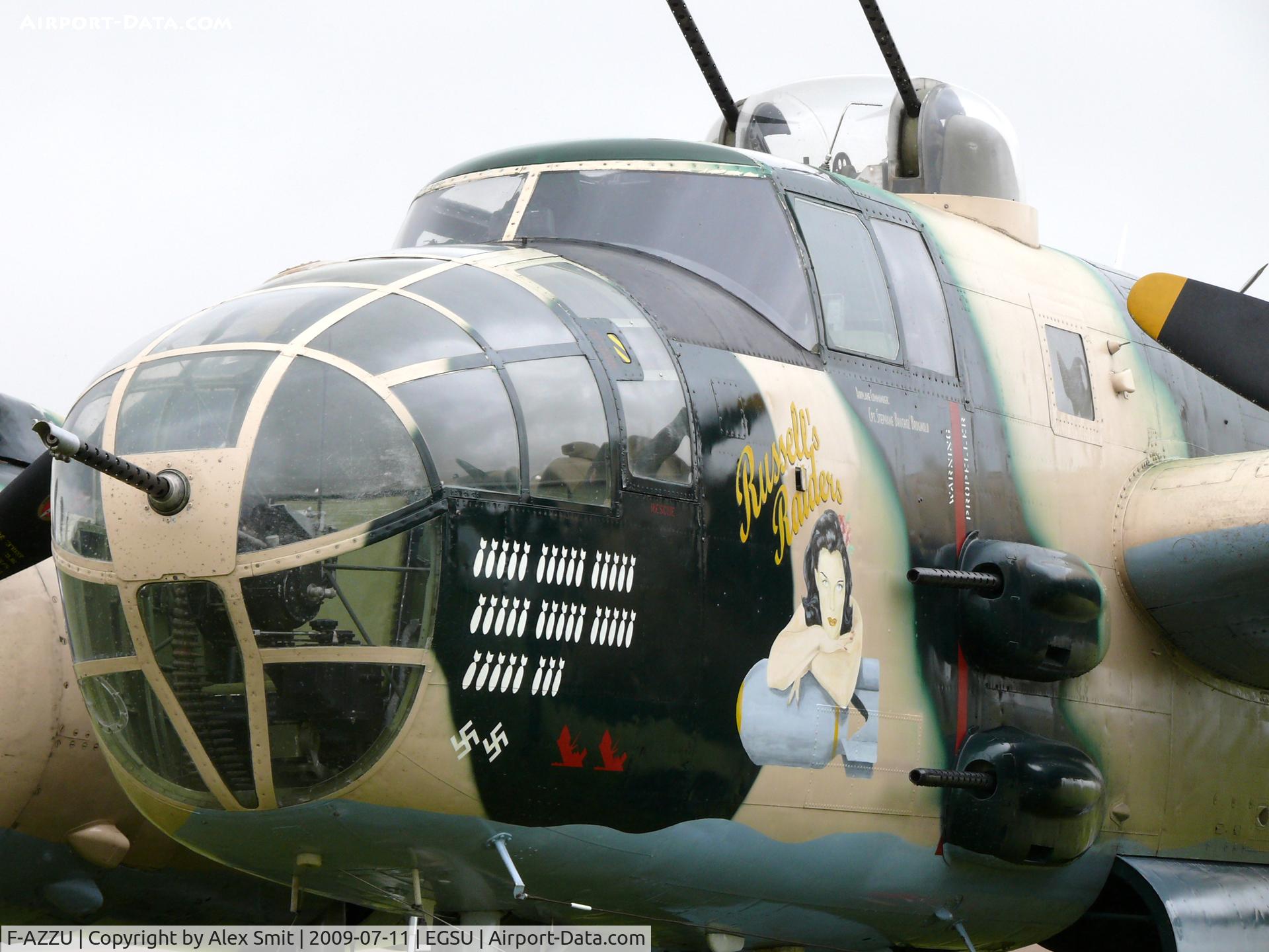 F-AZZU, 1945 North American B-25J Mitchell Mitchell C/N 108-47562, North American B-25J Mitchell F-AZZU Societe de development & promotion d'aviation painted as US Air Force 45-8811/SB Russels Raiders